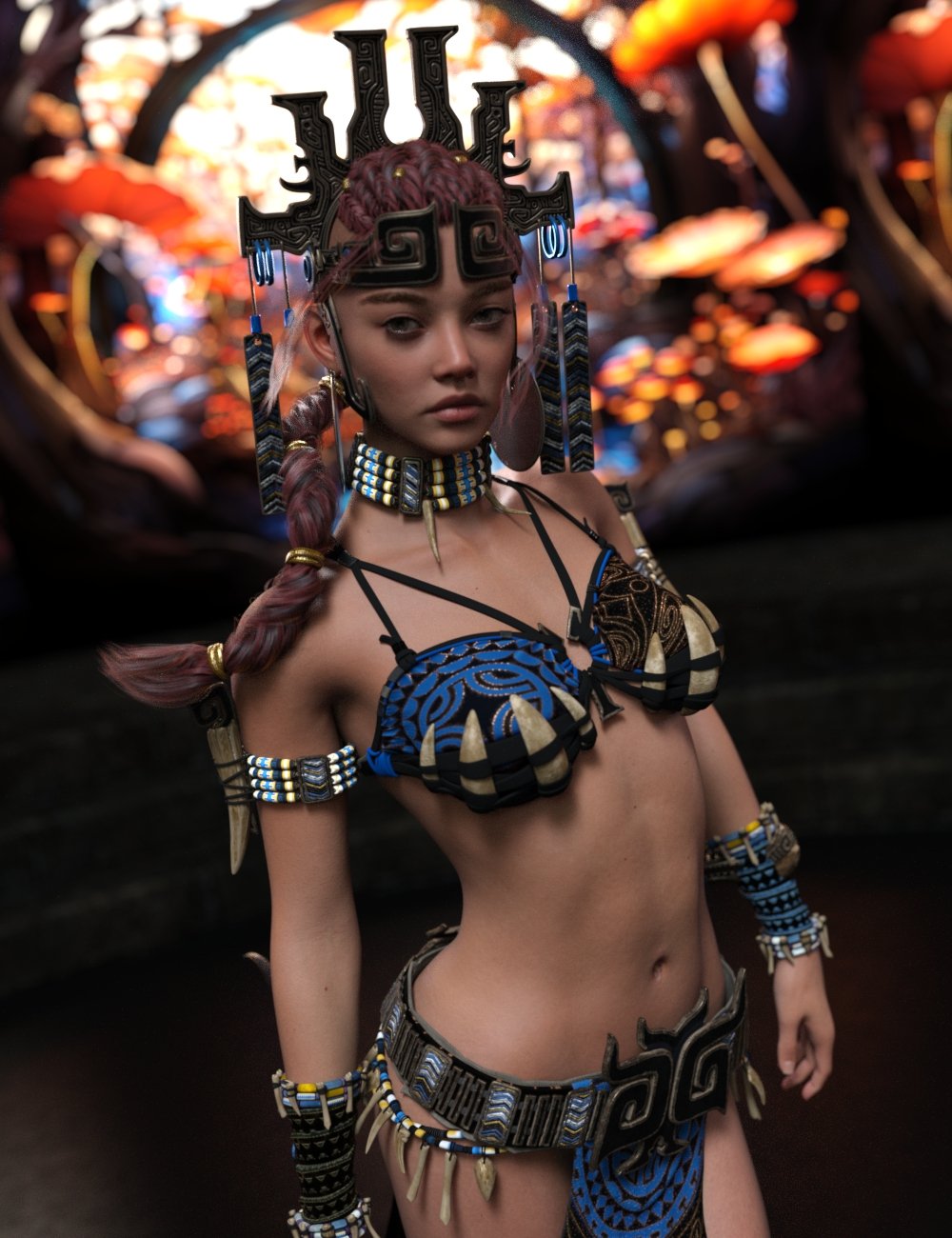 Unbeatable for STF Tribal Armor for Genesis 9 and Genesis 8 Female by: , 3D Models by Daz 3D