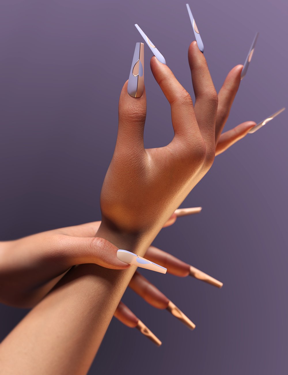 False Nails for Genesis 9 Shape Expansion by: Censored, 3D Models by Daz 3D