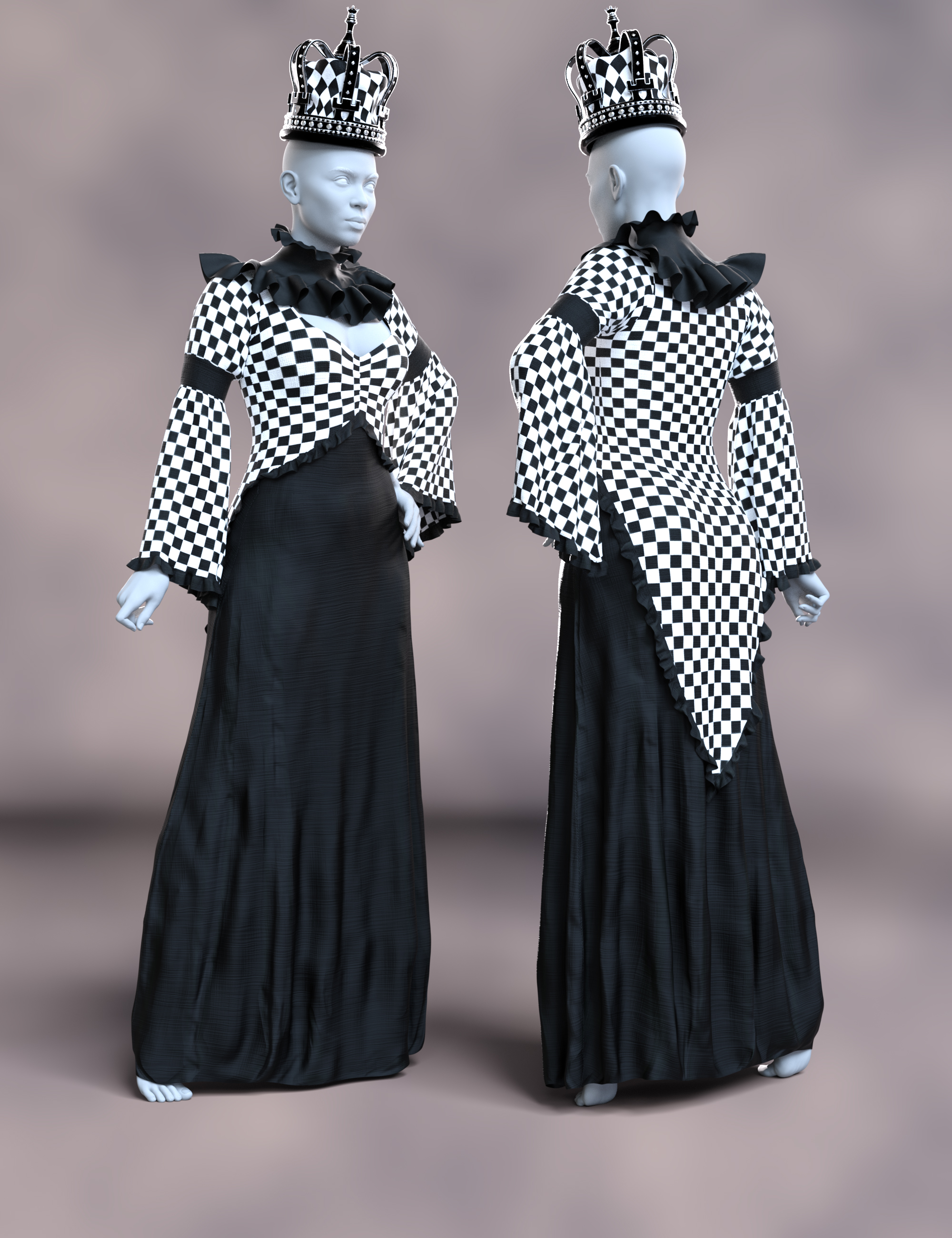Gambit Outift dForce Queen's Gambit Outfit For Genesis 9 | Daz 3D