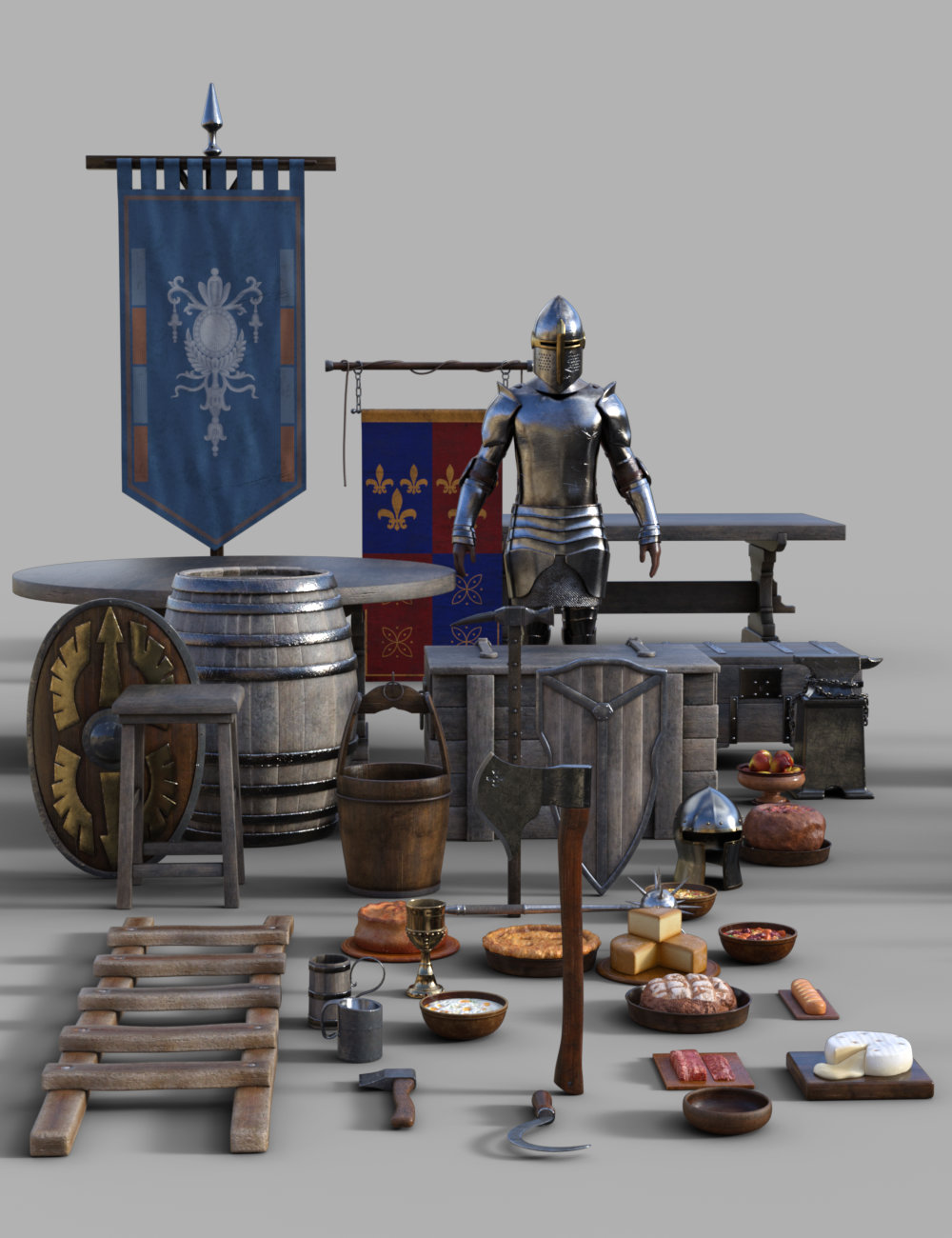FG Medieval Props Pack by: IronmanFugazi1968, 3D Models by Daz 3D