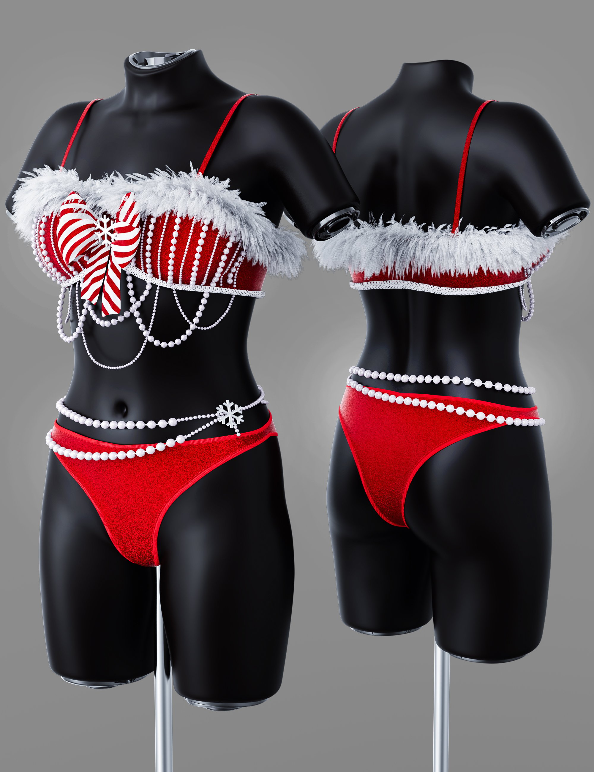 BW Pyper Xmas Pearl Outfit For Genesis 9, 8, and 8.1 Females by: Beautyworks, 3D Models by Daz 3D