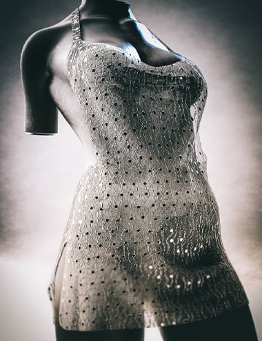 dForce Diamante Mesh Mini Dress Outfit for Genesis 9 and 8.1 Female