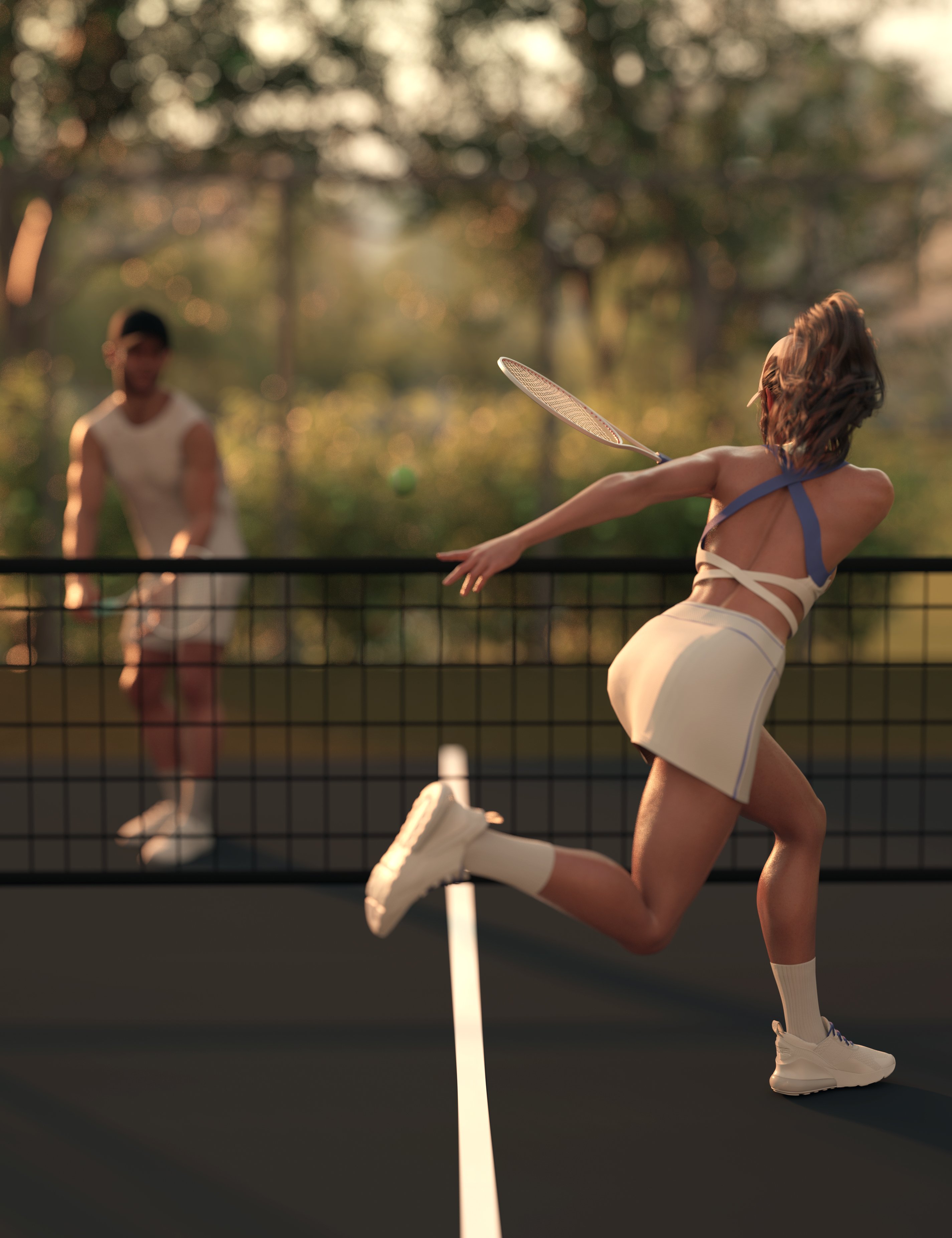 Match Point Tennis Poses and Props for Genesis 9 and Genesis 8 by: 3D SugarCosmoXpression, 3D Models by Daz 3D