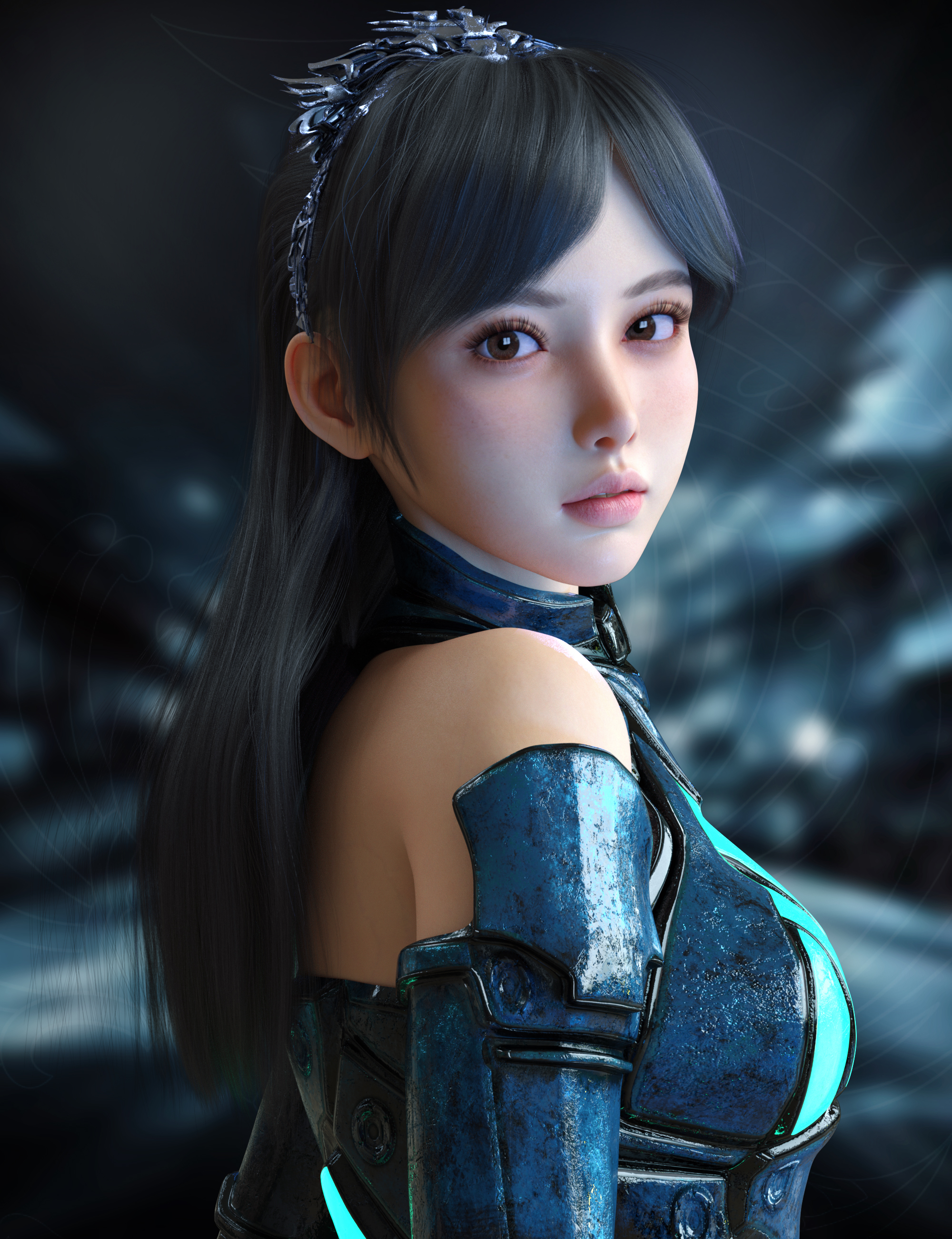 Vo Xiao  Hua HD Character, Hair, and Armour for Genesis 9 Bundle by: VOOTW, 3D Models by Daz 3D
