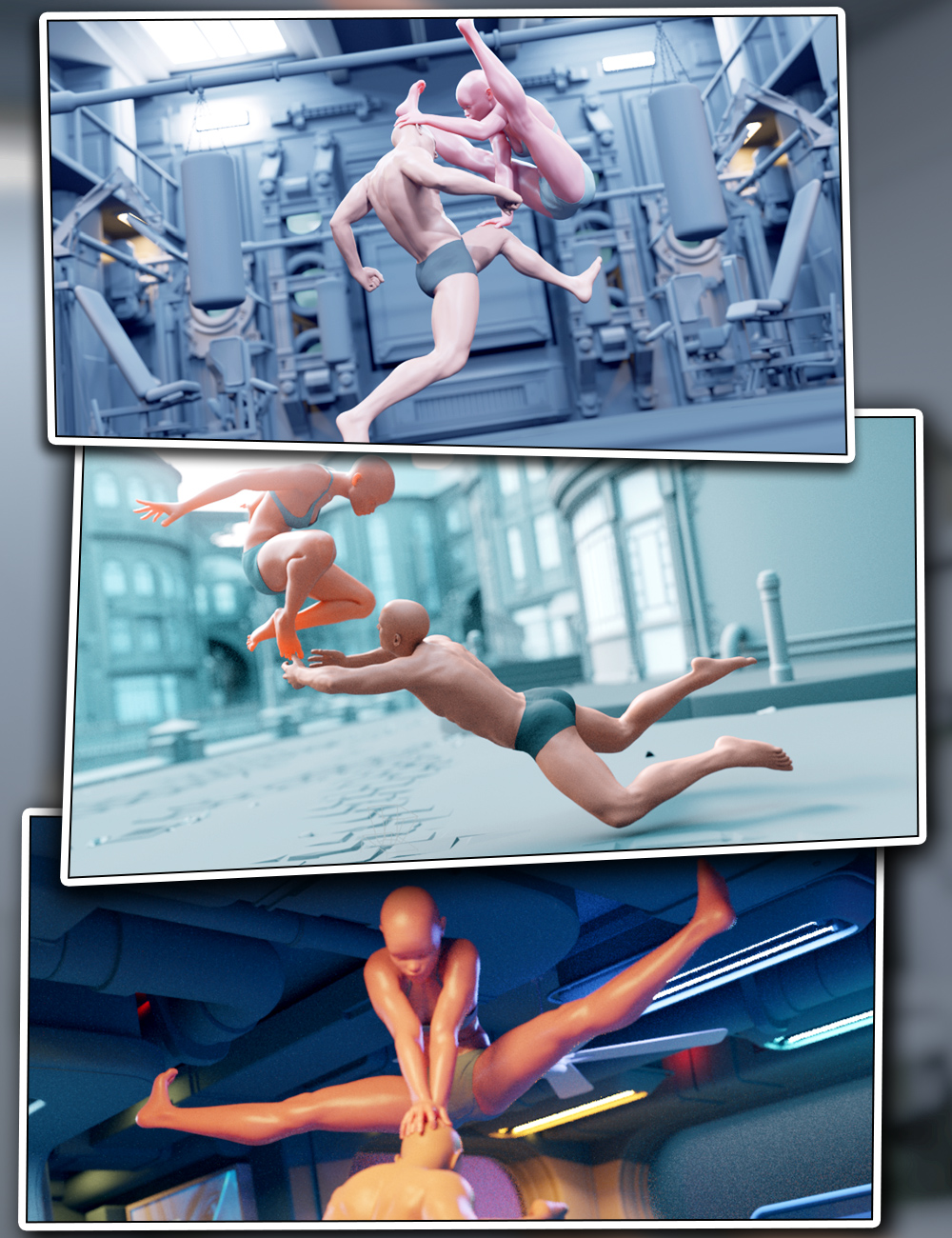 Agile and Amazing Dodging Poses, Combat Poses Series by: Aeon Soul, 3D Models by Daz 3D