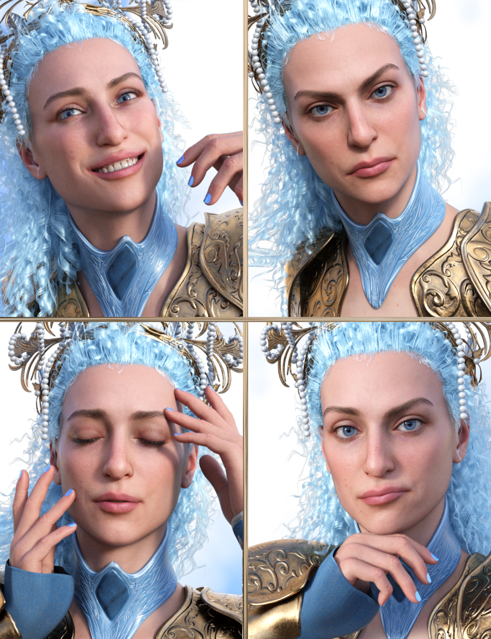 JW Beautiful Queen Expressions for Snow Queen 9 by: JWolf, 3D Models by Daz 3D