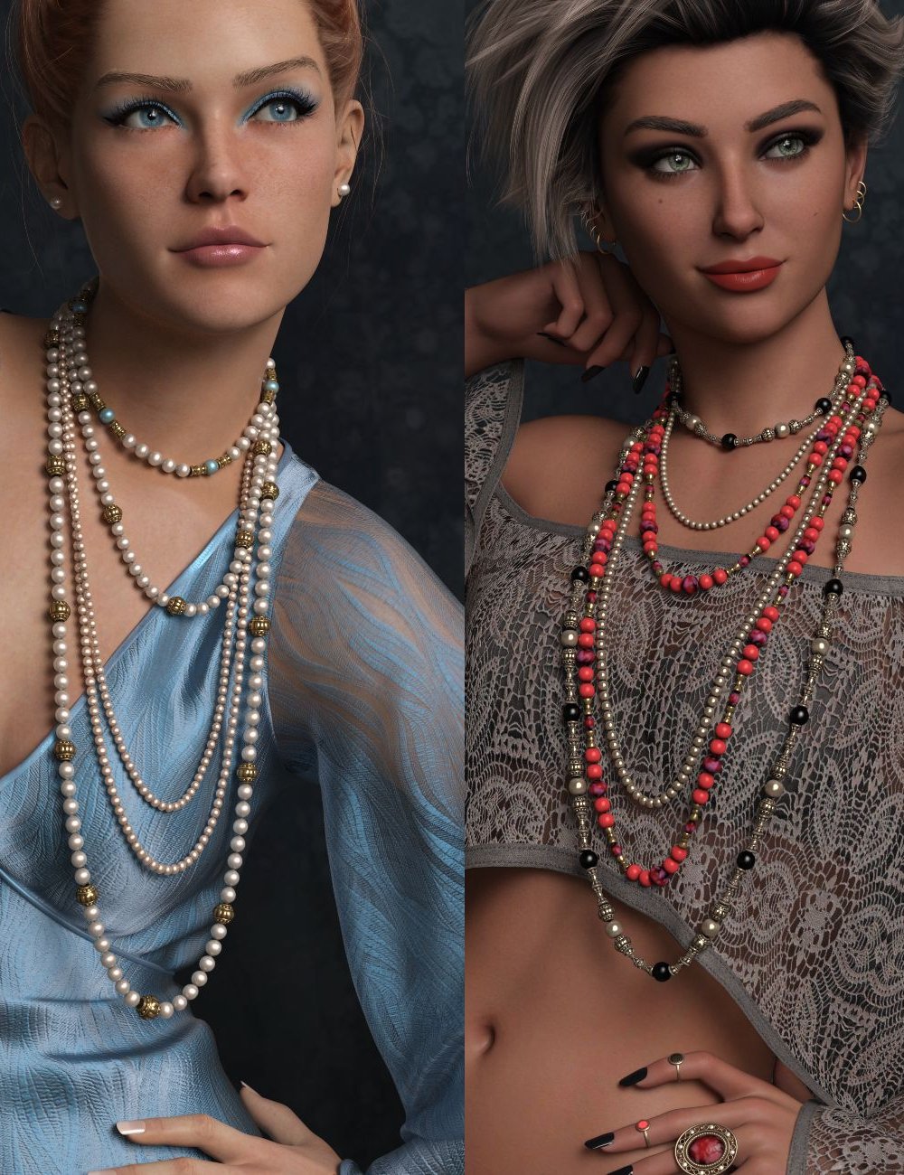 FK dForce Omni Necklaces and Materials Expansion Bundle by: Fabiana, 3D Models by Daz 3D