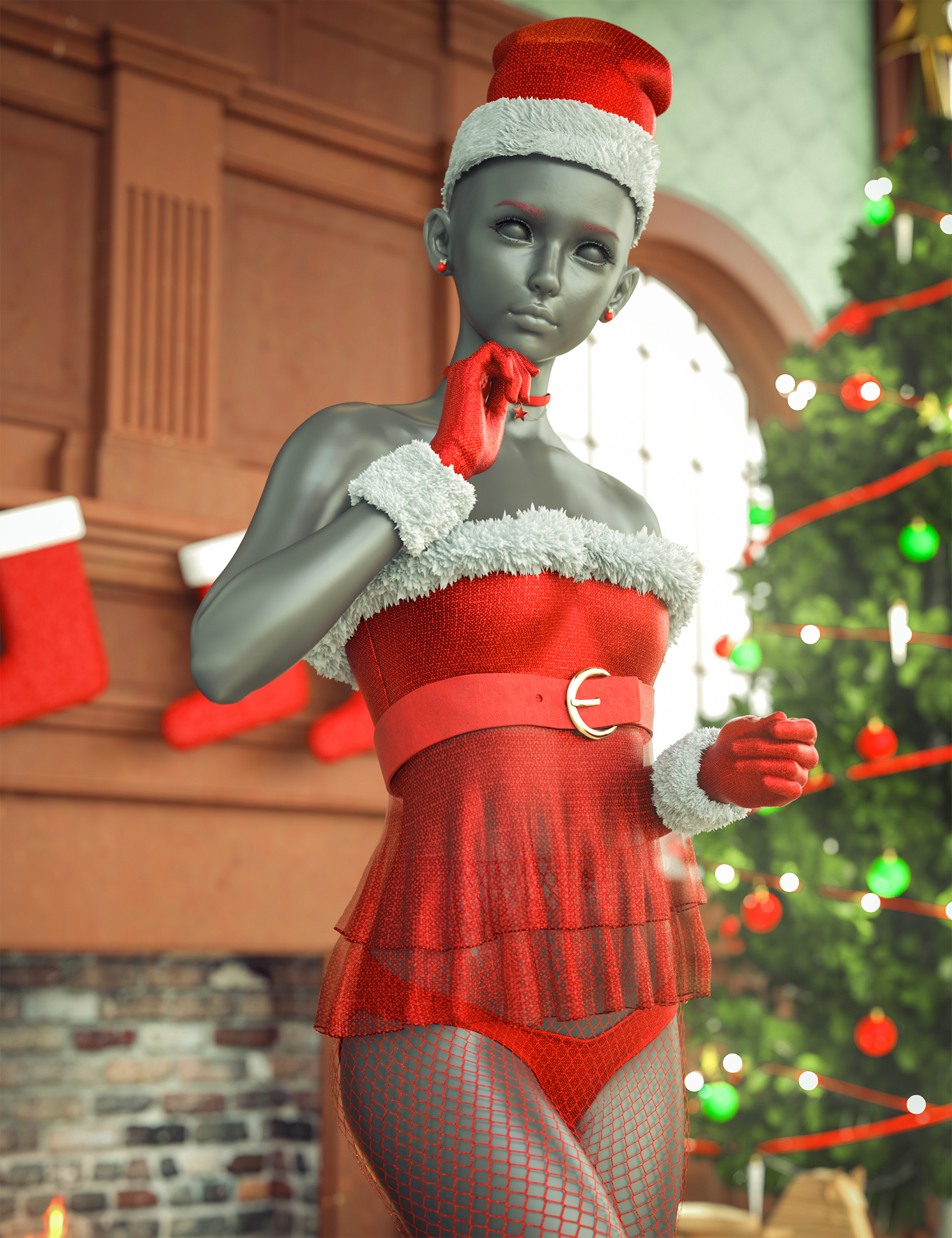 BW Molly Holiday Outfit For Genesis 9, Genesis 8, and 8.1 Females by: Beautyworks, 3D Models by Daz 3D