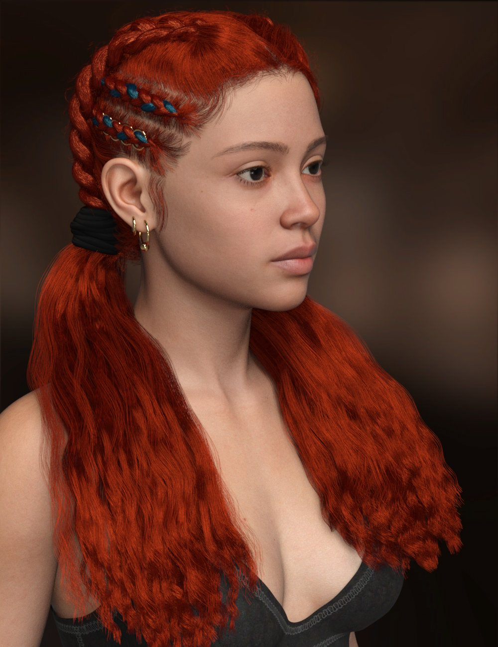 MRL Dutch Braided Ponytails with Bonus Presets for Genesis 9 by: Mihrelle, 3D Models by Daz 3D