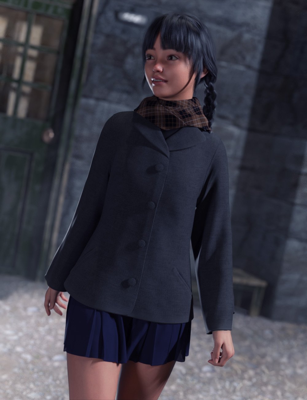 dForce Winter Coat Outfit for Genesis 9 by: tentman, 3D Models by Daz 3D