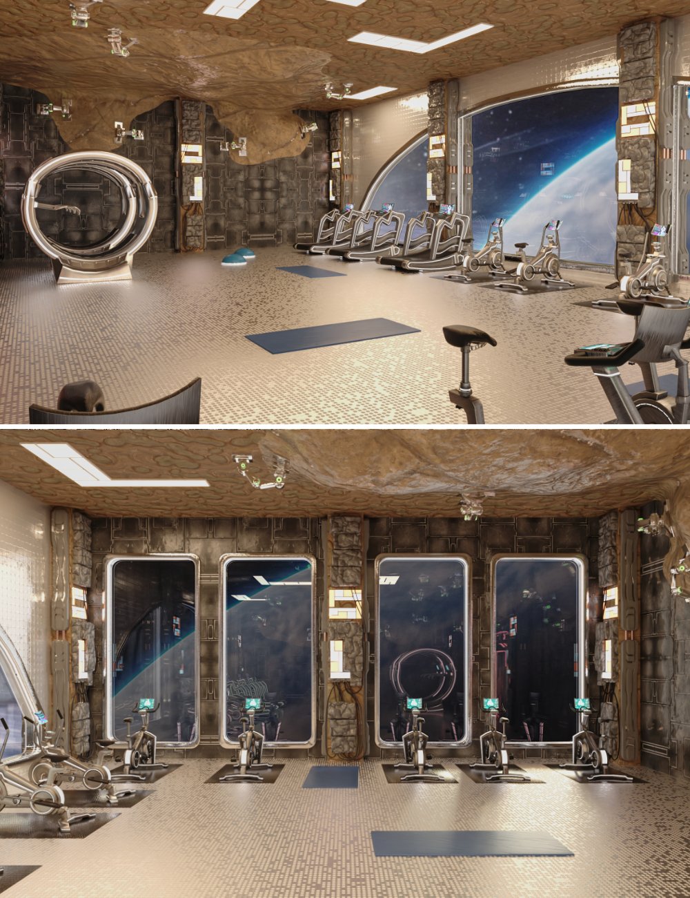 Gravity Space Fitness Gym by: clacydarch, 3D Models by Daz 3D