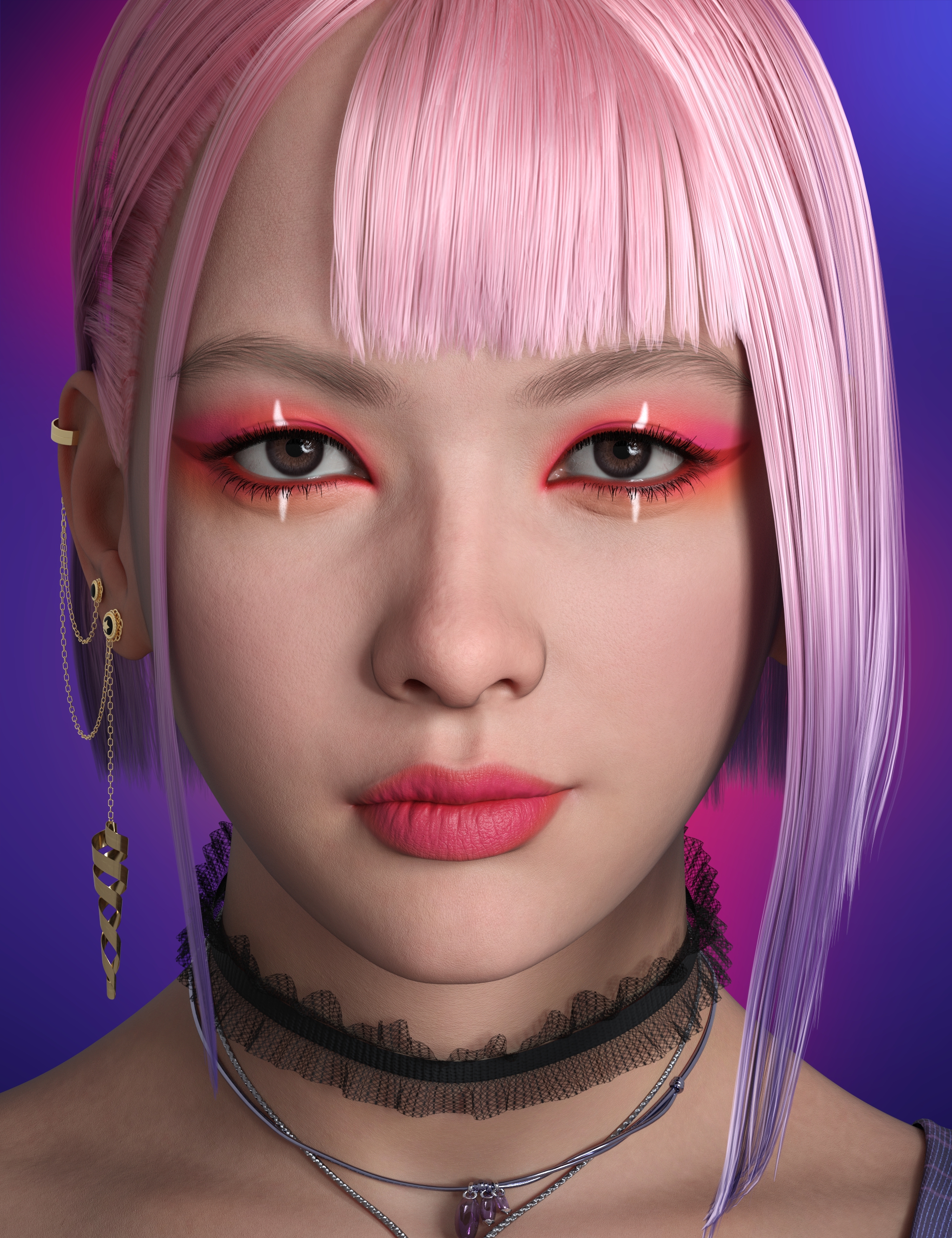 K-Pop LIE Makeup Collection for Genesis 9 by: , 3D Models by Daz 3D