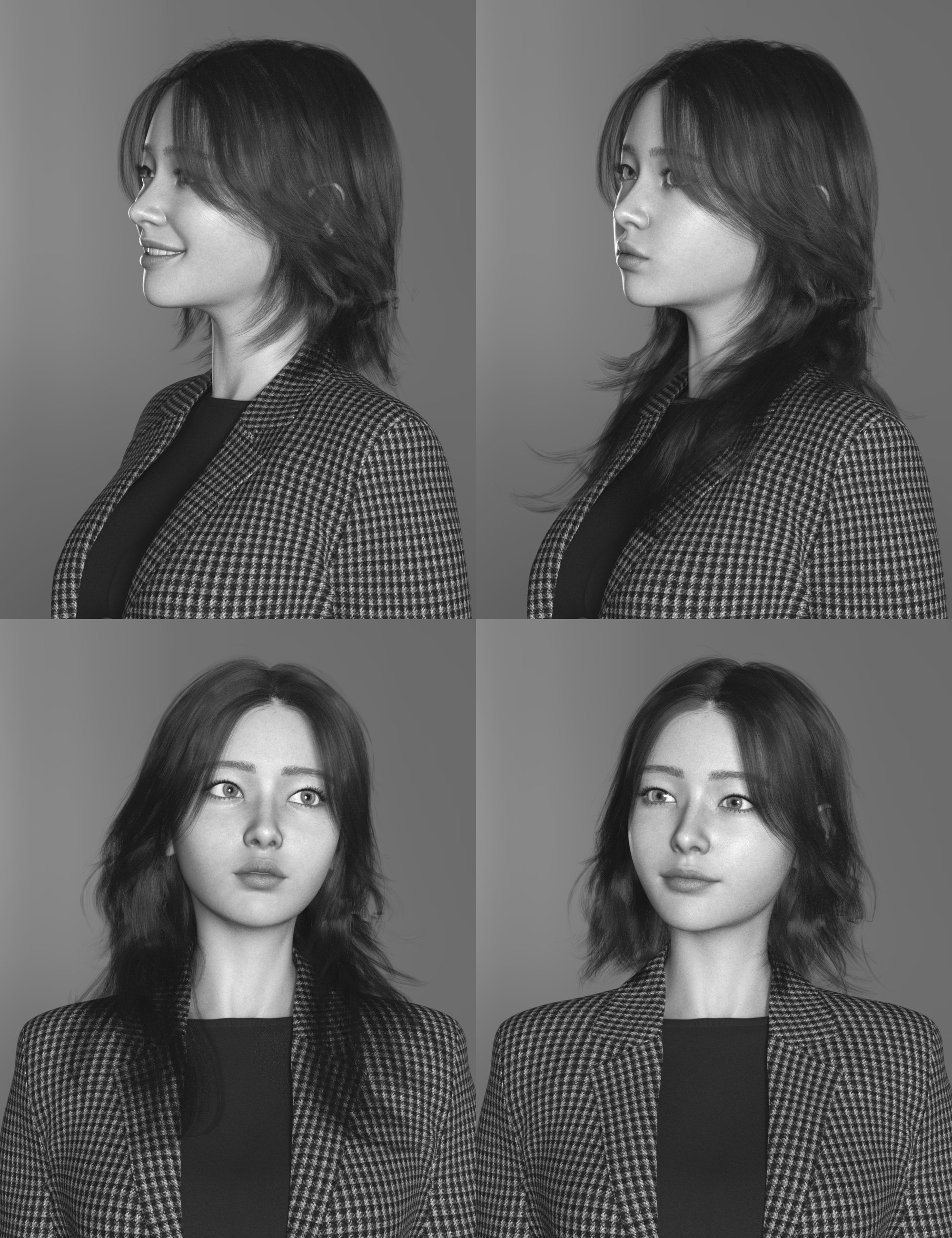 HS Haruko Dual Length Hair For Genesis 9, 8, and 8.1 Females