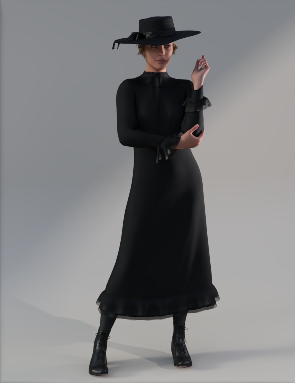 dForce Southern Gothic Dress for Genesis 9 by: Fantasyart3D, 3D Models by Daz 3D