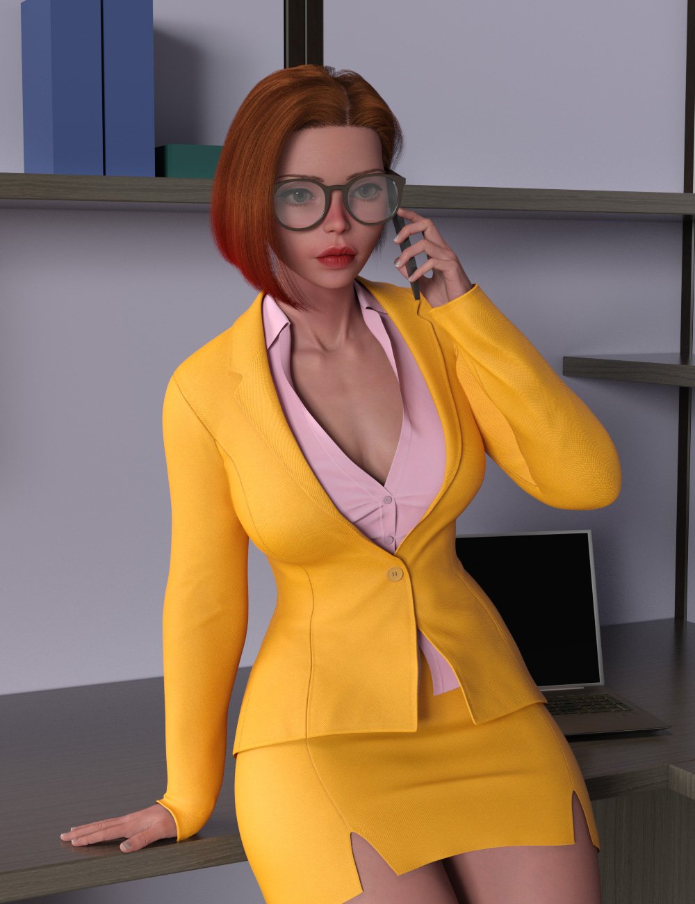dForce Women's Office Outfit for Genesis 9 by: smay, 3D Models by Daz 3D