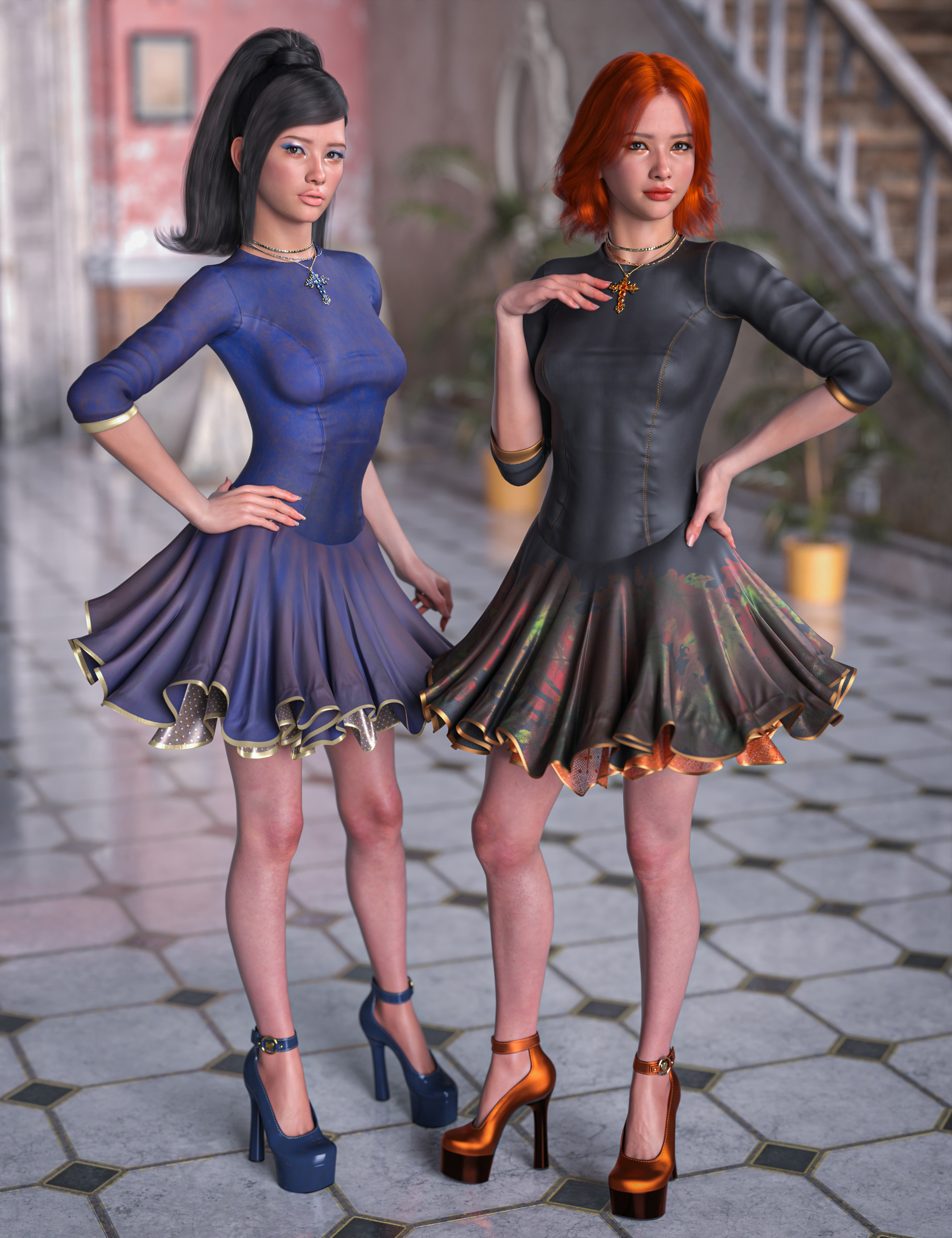 Kuro Outfit Texture Add-On by: Mada, 3D Models by Daz 3D
