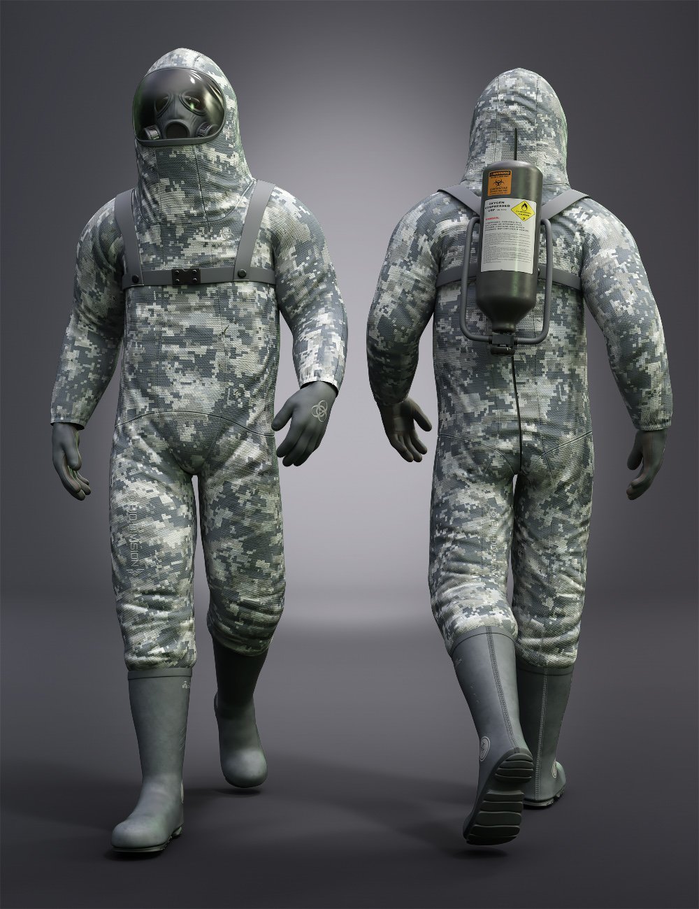 Hazmat Suit for Genesis 9 Texture Add-on | Daz 3D