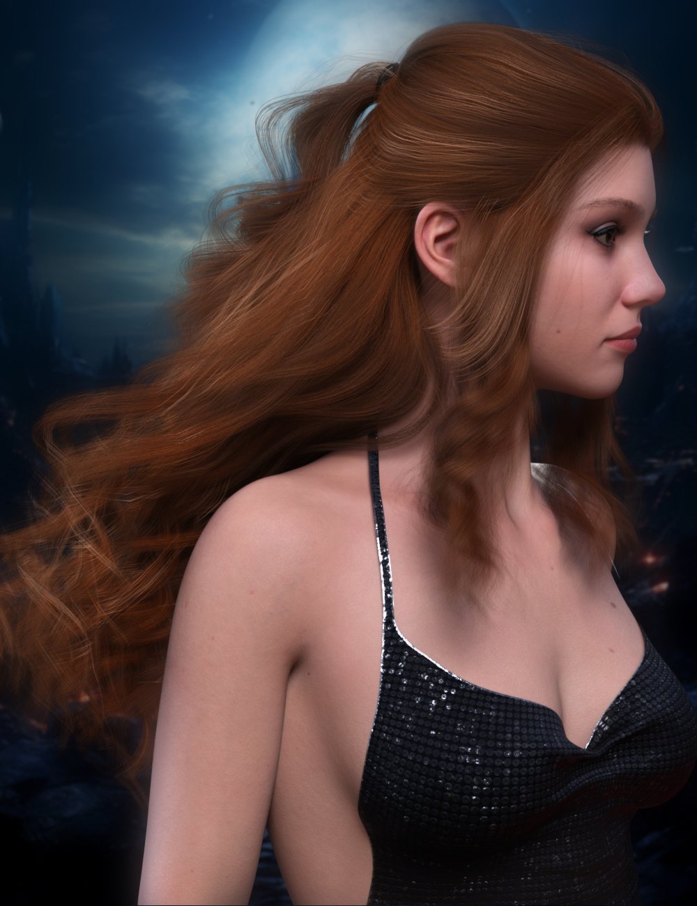 dForce Valencya Hair for Genesis 9 by: Propschick, 3D Models by Daz 3D