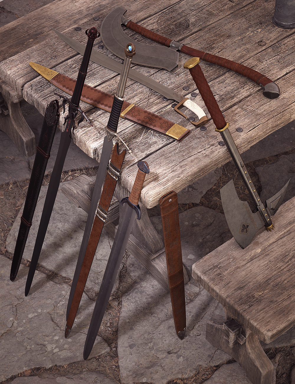 Fantasy Weapons Collection 5 by: Porsimo, 3D Models by Daz 3D