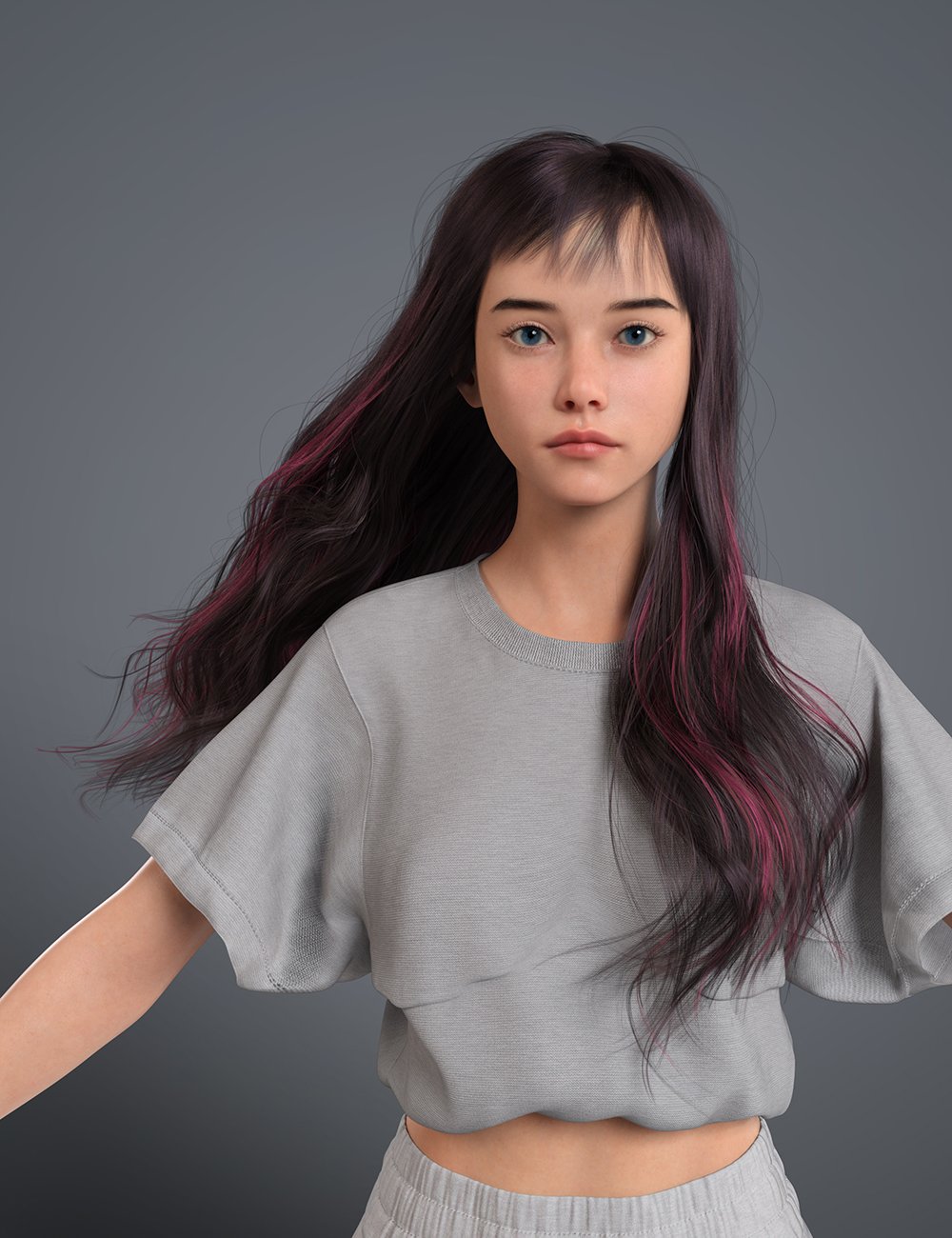 dForce XYZ Natural Beauty Hair for Genesis 9 by: XYZArt Ken, 3D Models by Daz 3D