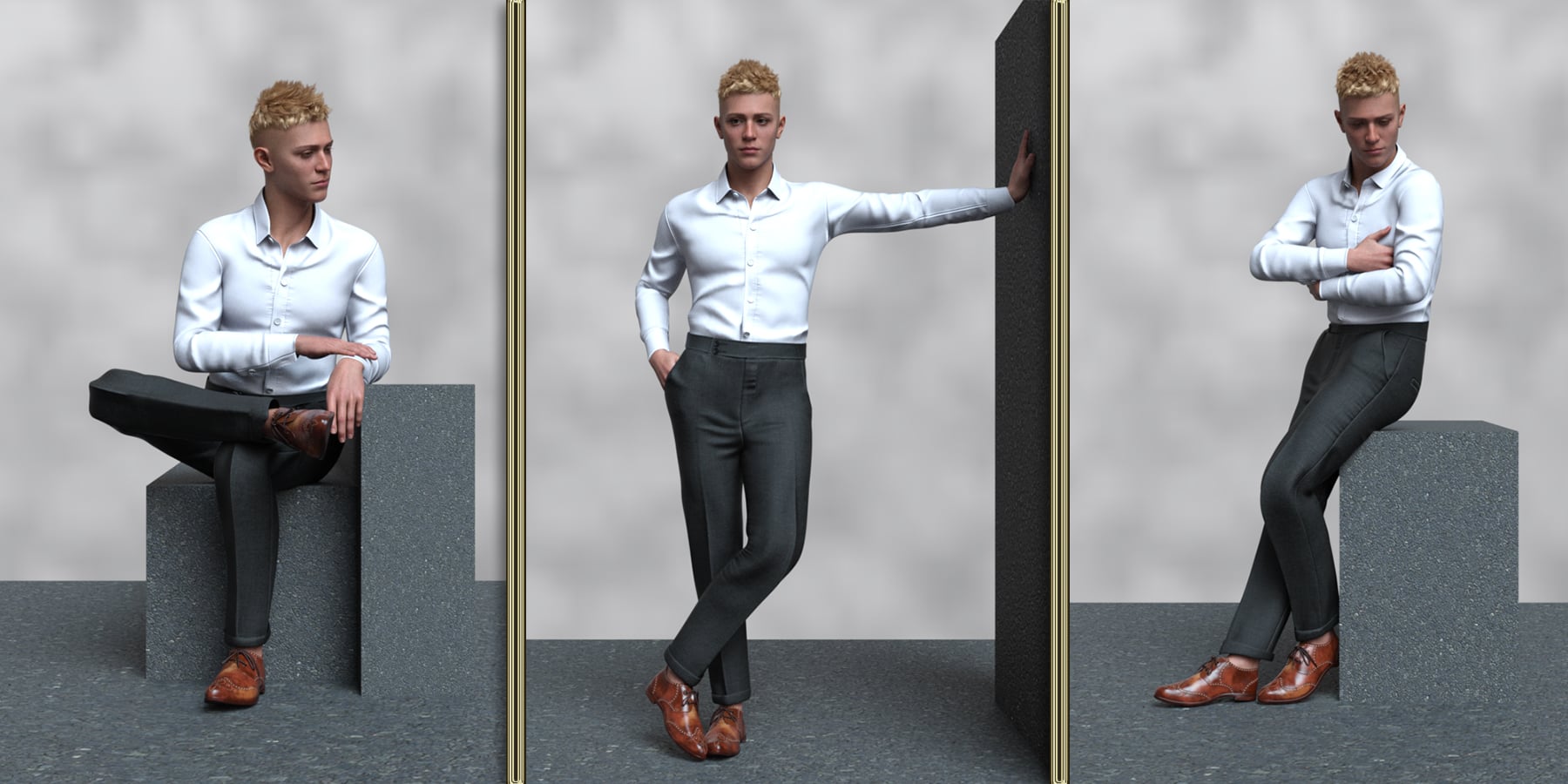 A Gentle Man Poses for Genesis 9 Masculine | Daz 3D