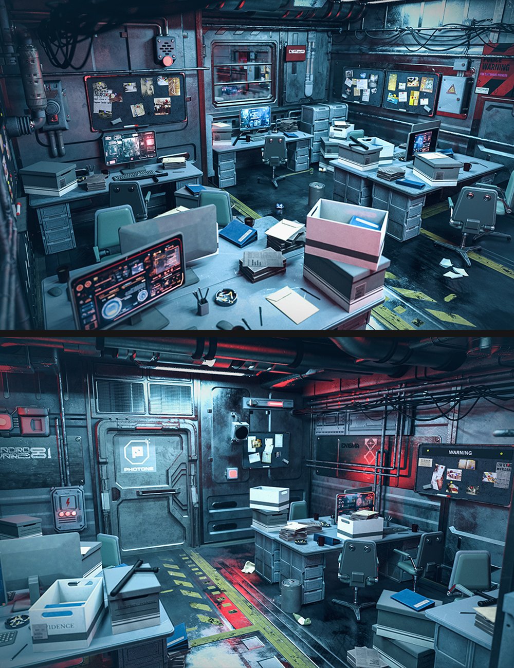 Futuristic Police Office by: Polish, 3D Models by Daz 3D