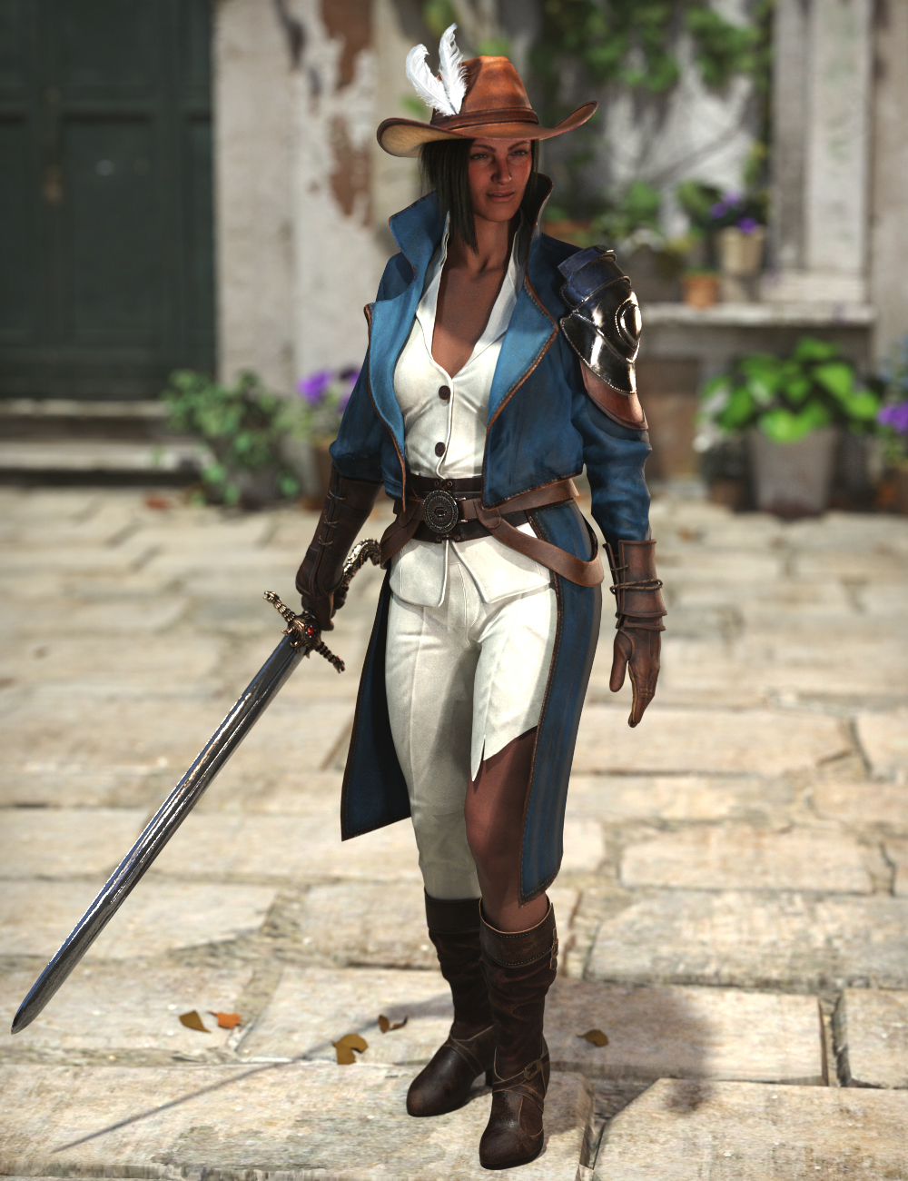 XI Musketeer Outfit for Genesis 9 by: Xivon, 3D Models by Daz 3D