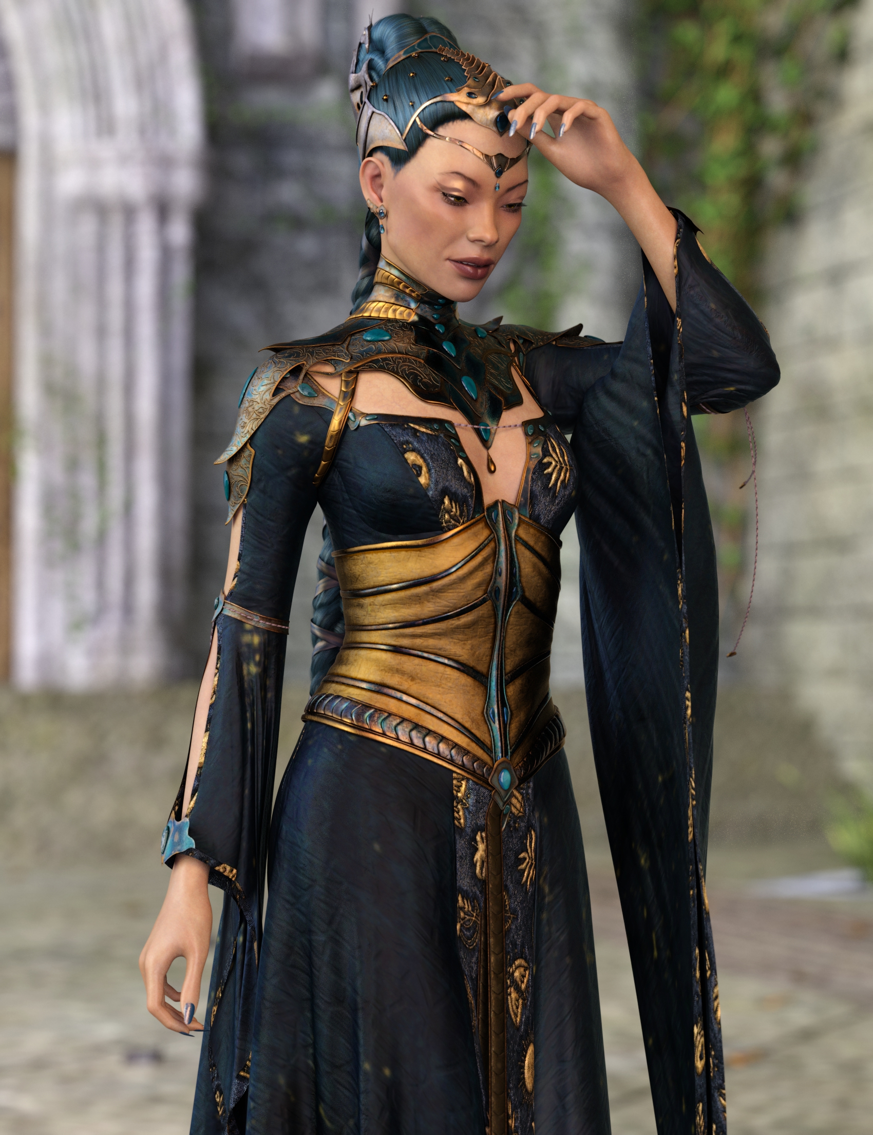 Noble Manner for dForce Royal Sun Wardrobe by: Ae Ti3D-GHDesign, 3D Models by Daz 3D
