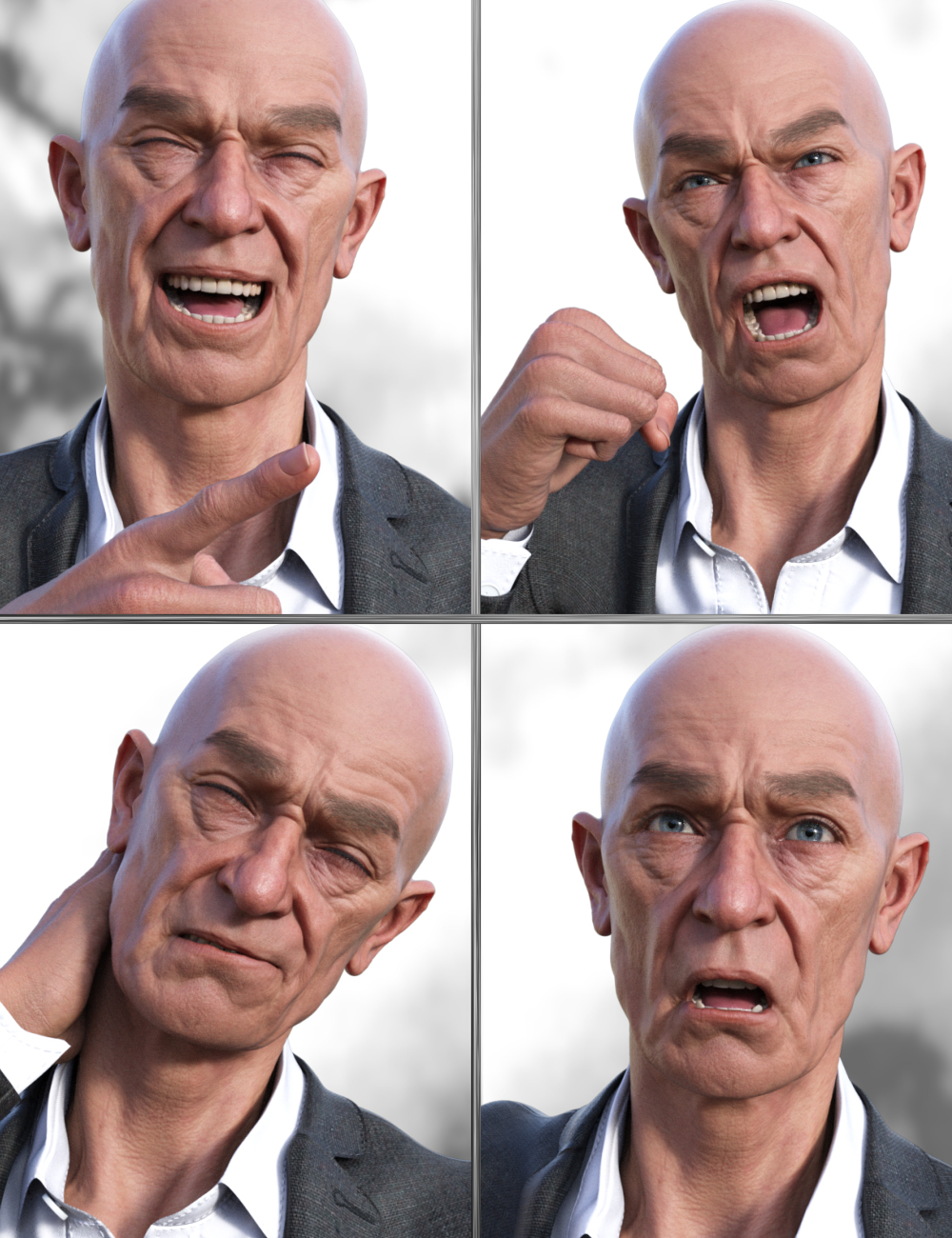 JW Elderly Expressions for Walter 9 by: JWolf, 3D Models by Daz 3D