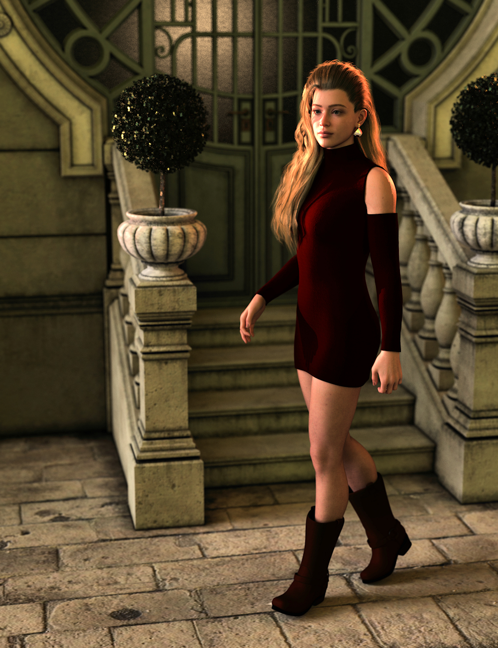 dForce AQ Boots and Fashion Outfit for Genesis 9 by: Aquarius, 3D Models by Daz 3D