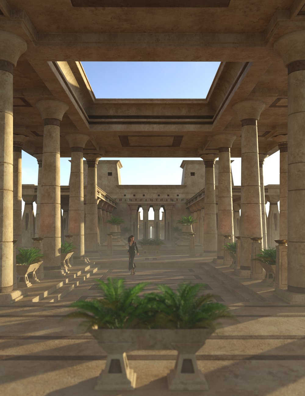 Egyptian Atrium 1 by: Enterables, 3D Models by Daz 3D