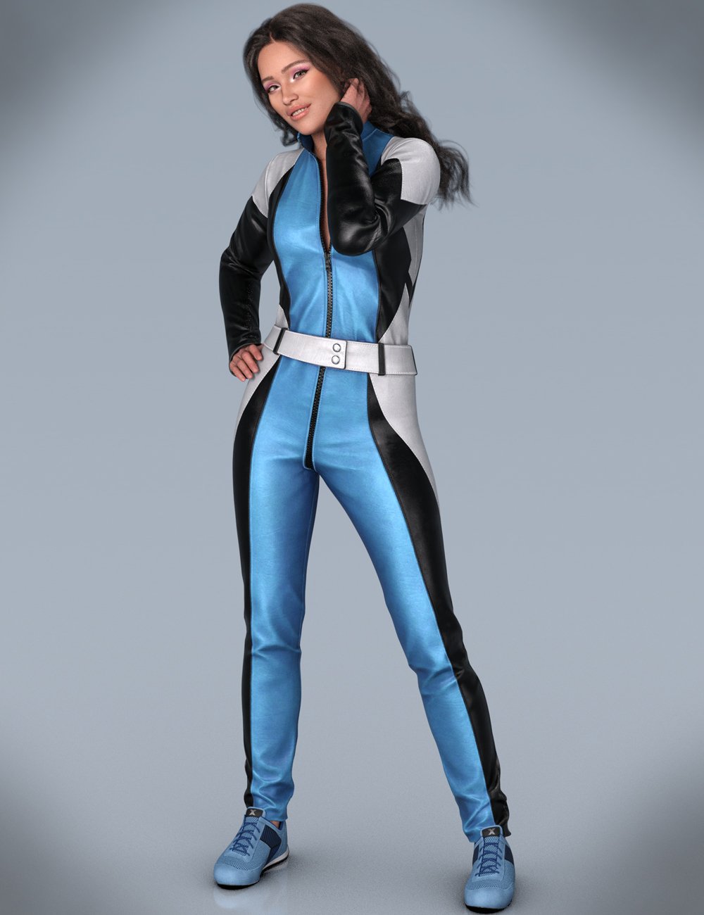 Leather Jumpsuit Outfit for Genesis 9 by: Barbara BrundonUmblefugly, 3D Models by Daz 3D