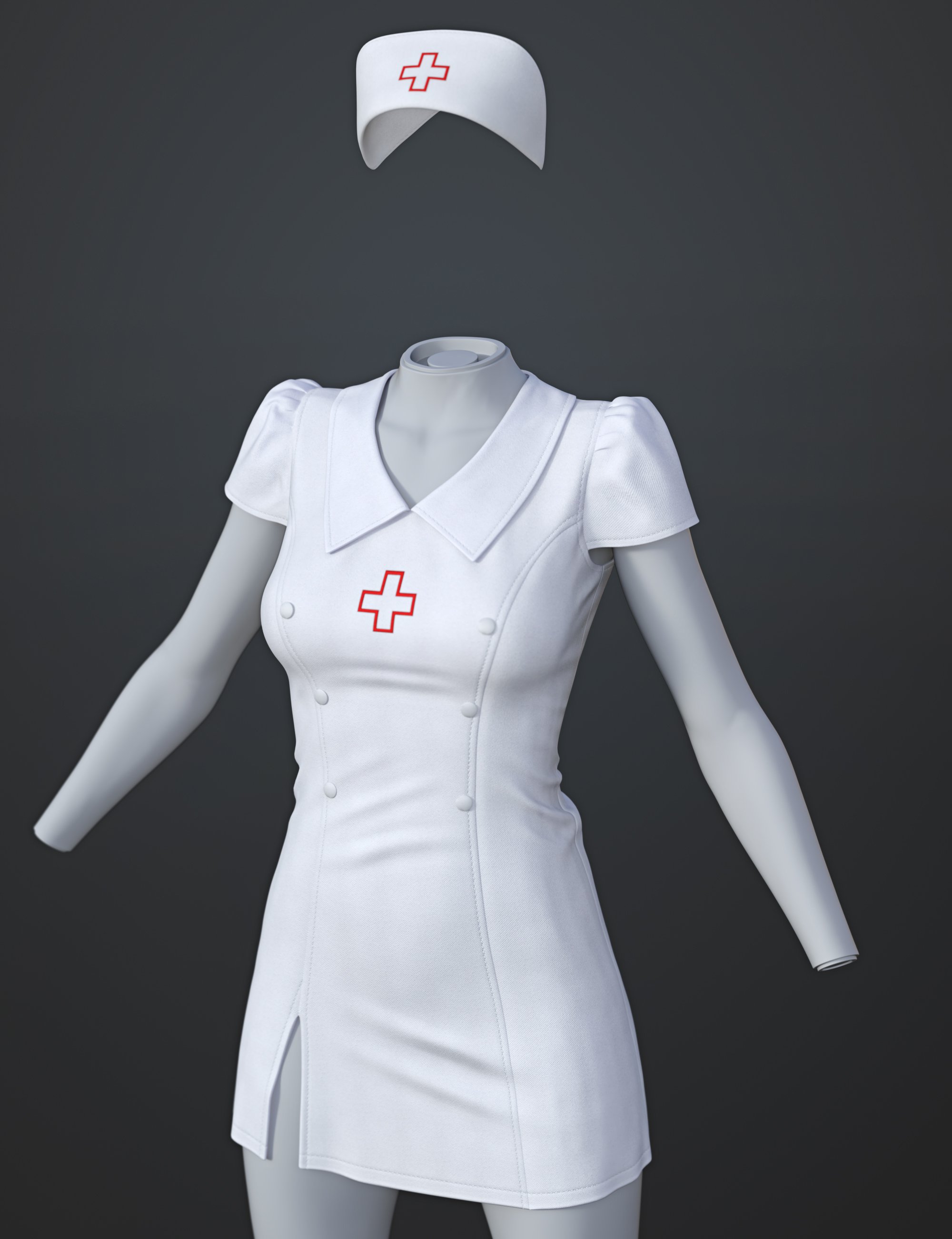 dForce SU Nurse Uniform Outfit for Genesis 9, 8.1, and 8 Female by: Sue Yee, 3D Models by Daz 3D