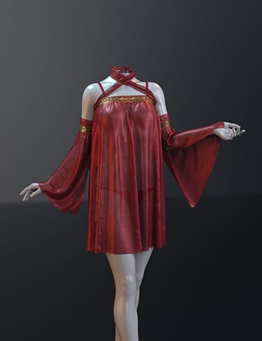 dForce MKTG HongXiu Dress Outfit for Genesis 9, 8.1 and 8 Female