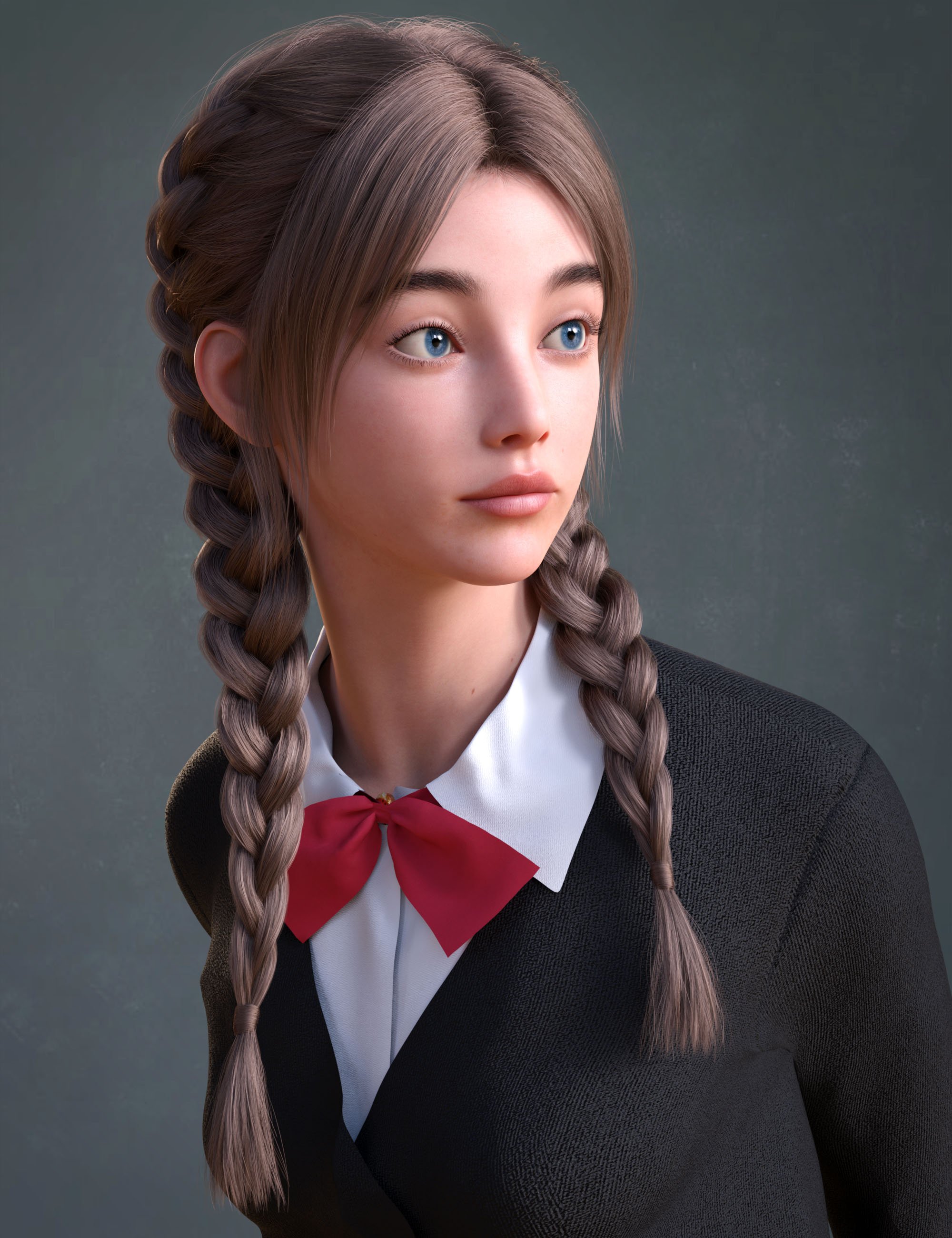  BS Dutch Braids Hair for Genesis 9 | Daz 3D