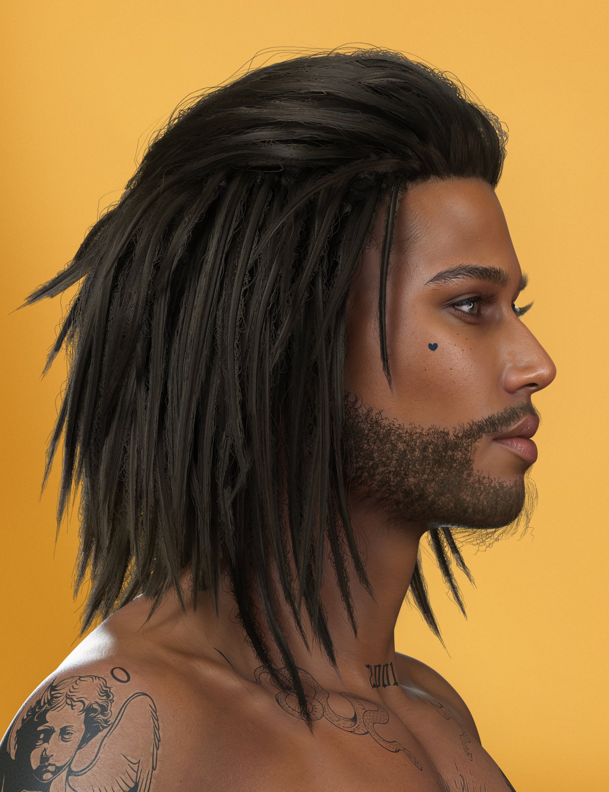 HS Kevin Hair and Beard For Genesis 9, 8, and 8.1 Males by: Hair Studio, 3D Models by Daz 3D
