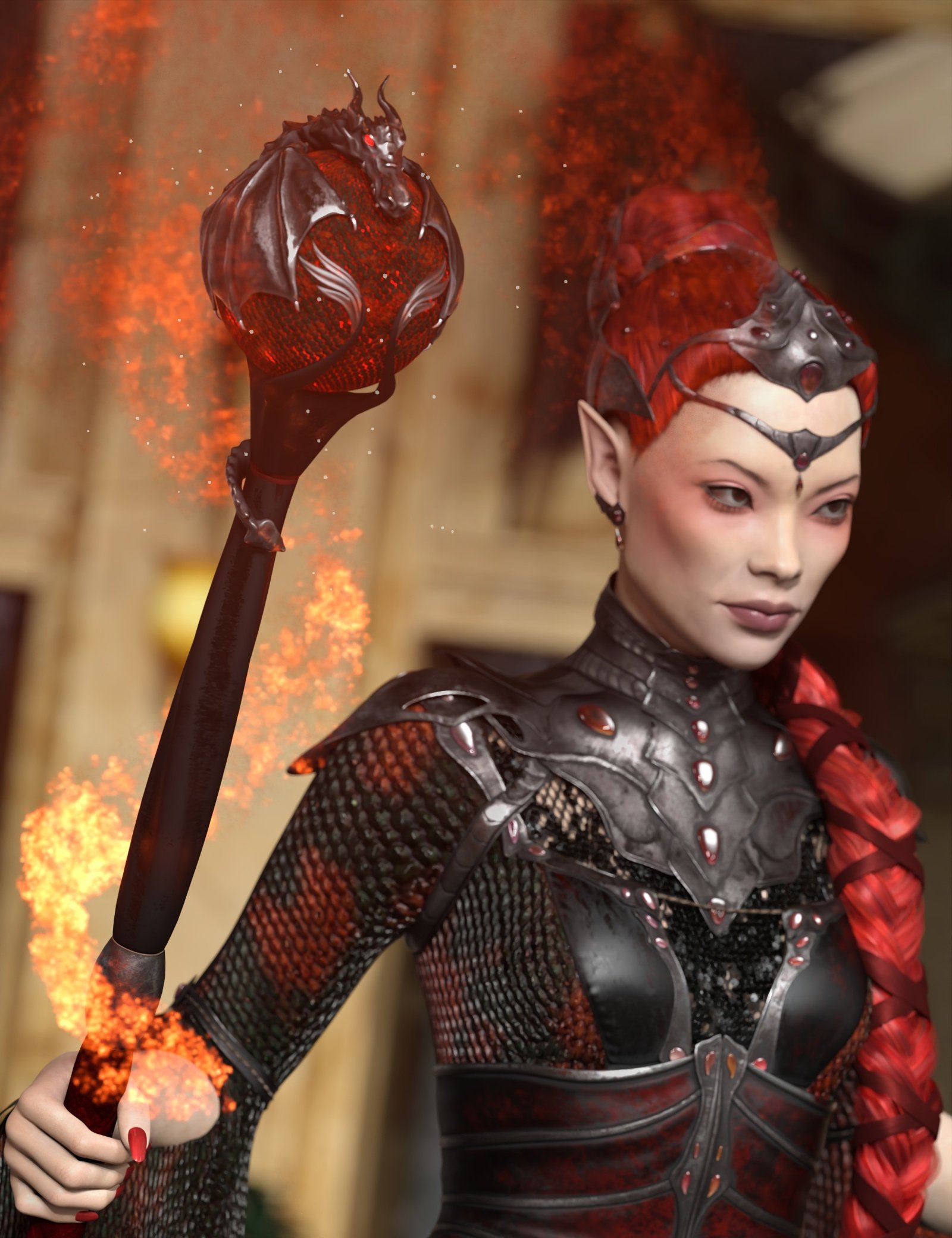 Noble Manner for Elora Taiyou Dragon Staff by: Ae Ti3D-GHDesign, 3D Models by Daz 3D