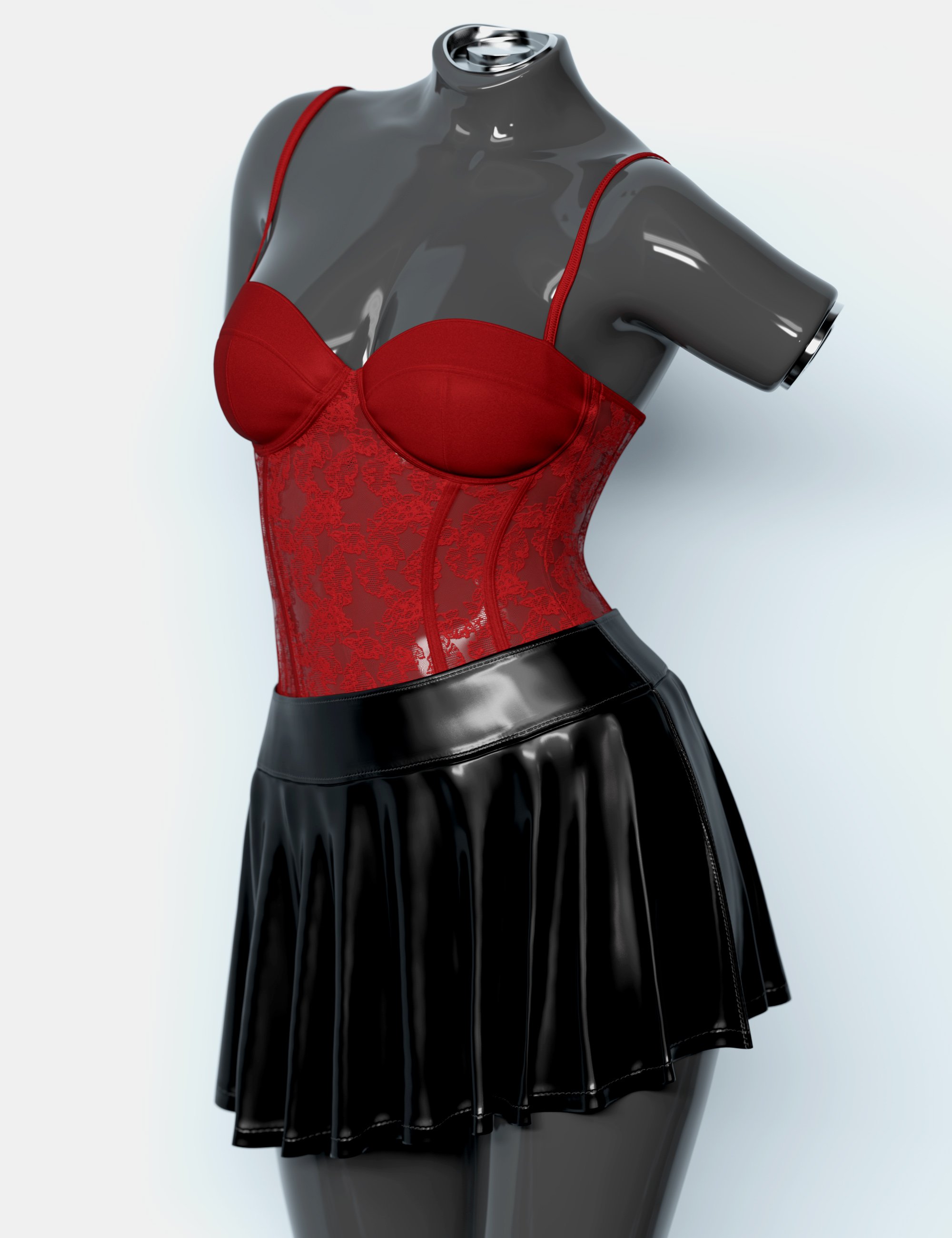 dForce Bustier and Skirt for Genesis 9 by: outoftouch, 3D Models by Daz 3D