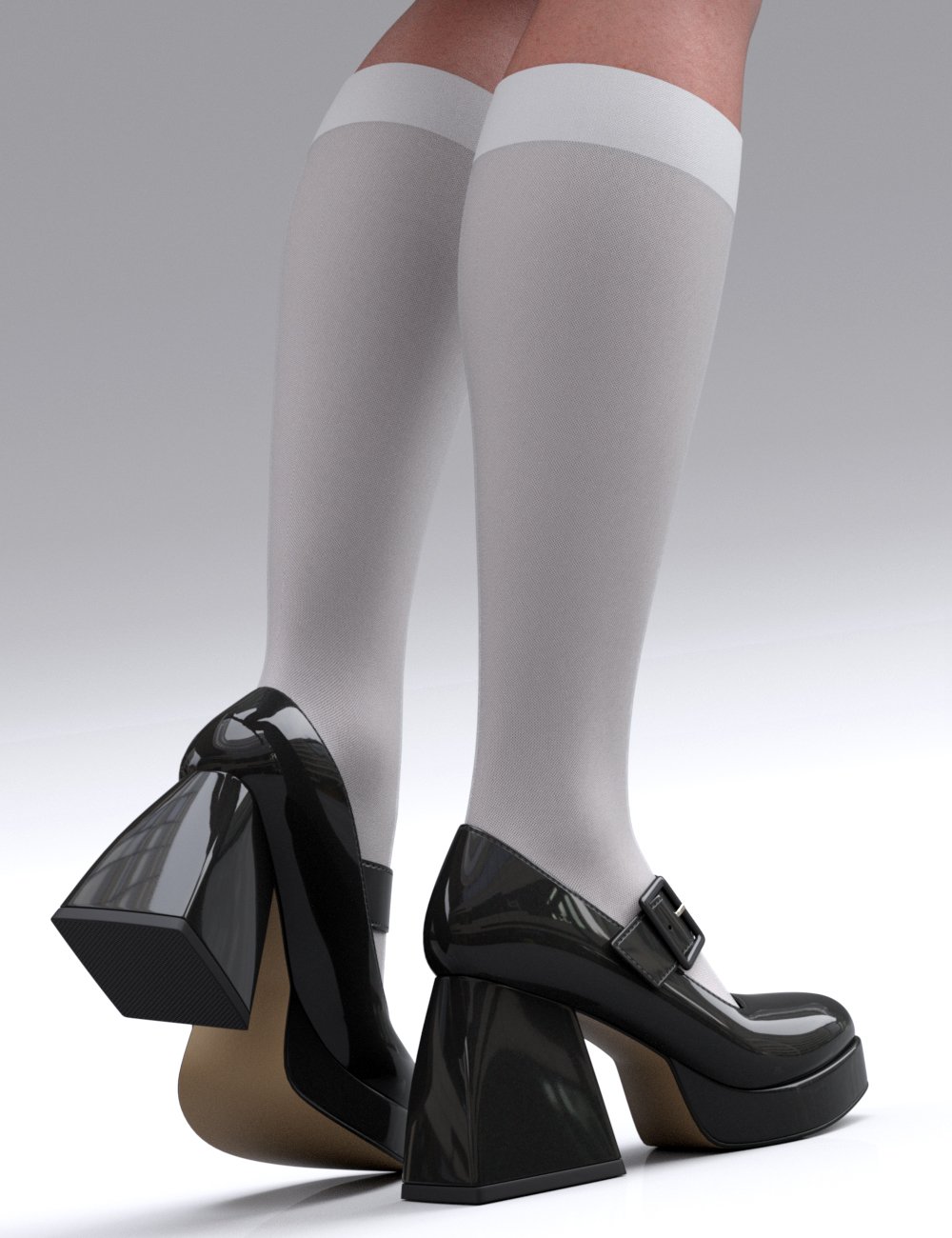 HL Platform Mary Jane Pumps for Genesis 9, 8 and 8.1 Female by: Havanalibere, 3D Models by Daz 3D