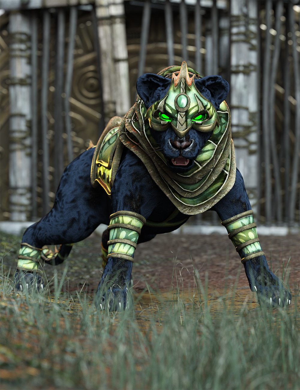Feline Rider Hierarchical Poses for Daz Big Cat 2 and Battle Cat Armour by: Ensary, 3D Models by Daz 3D