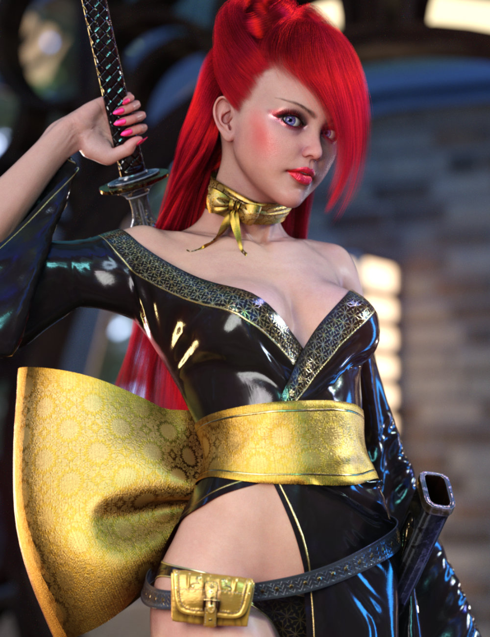 dForce HM Naksu Outfit for Genesis 9 by: HM, 3D Models by Daz 3D