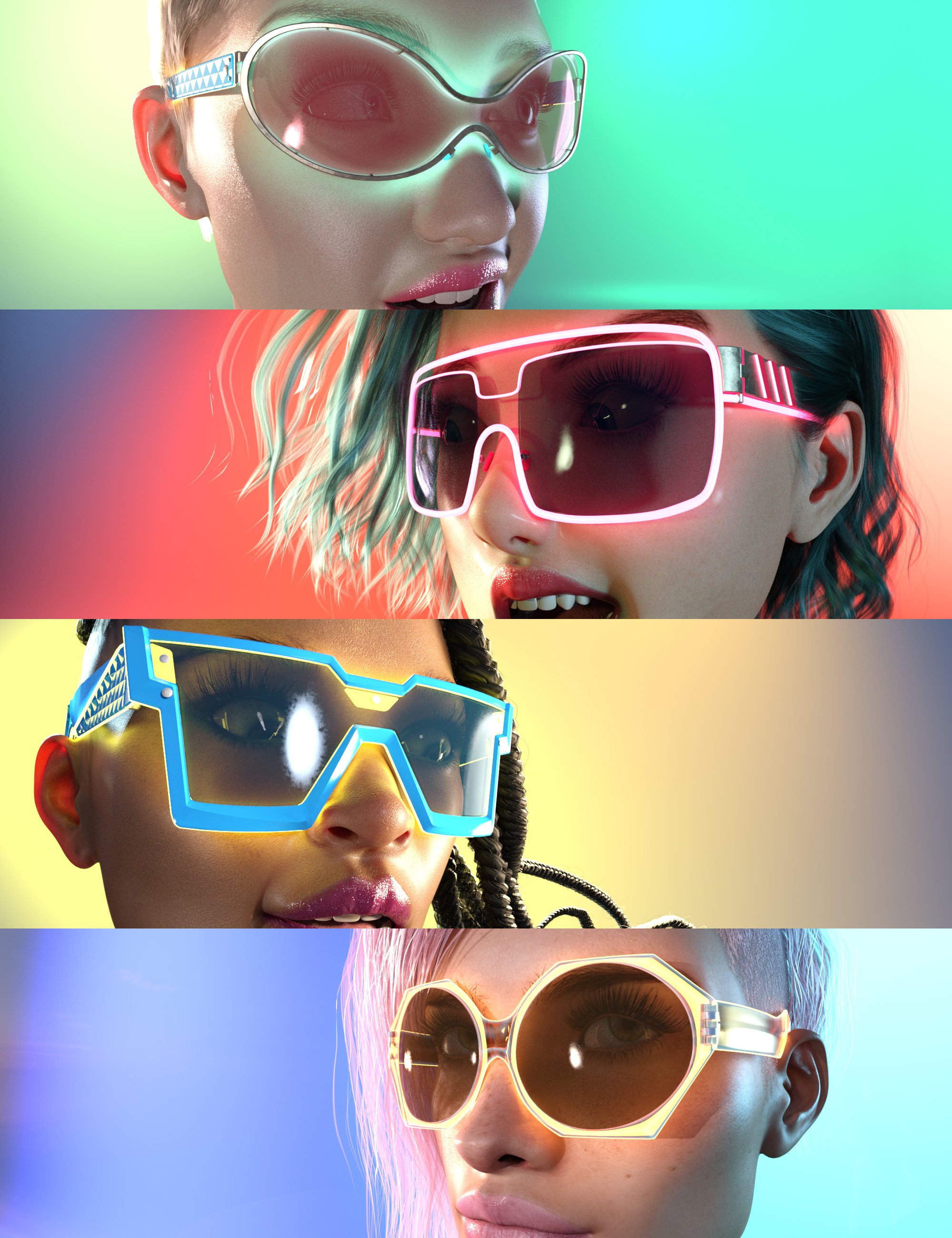 Shades After Dark Sunglass Collection by: Punkish, 3D Models by Daz 3D