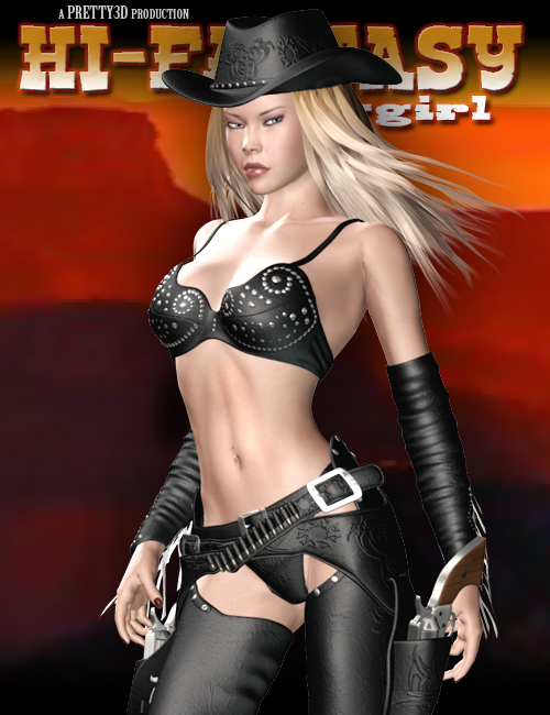 Hi Fantasy Cowgirl for V4 by: Pretty3D, 3D Models by Daz 3D