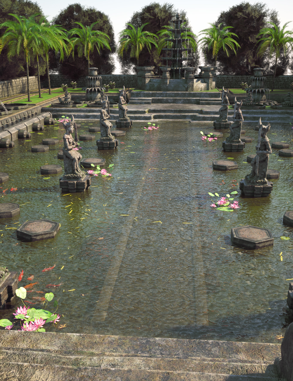 XI Sculpture Pond by: Xivon, 3D Models by Daz 3D