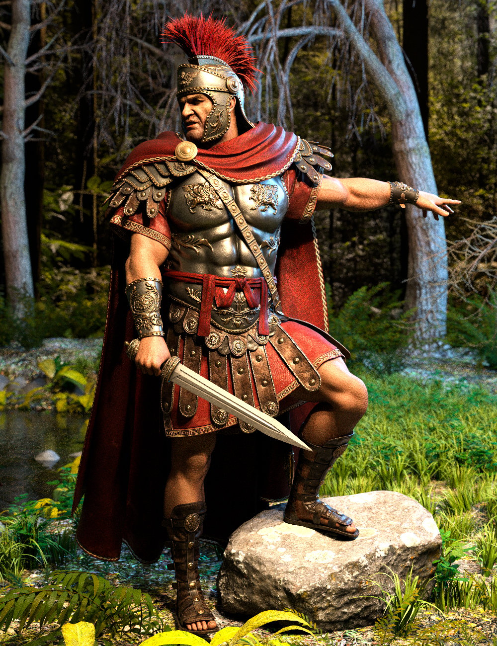 dForce Ad- Gladius: Defender of Rome HD for Genesis 9 by: Luthbel, 3D Models by Daz 3D