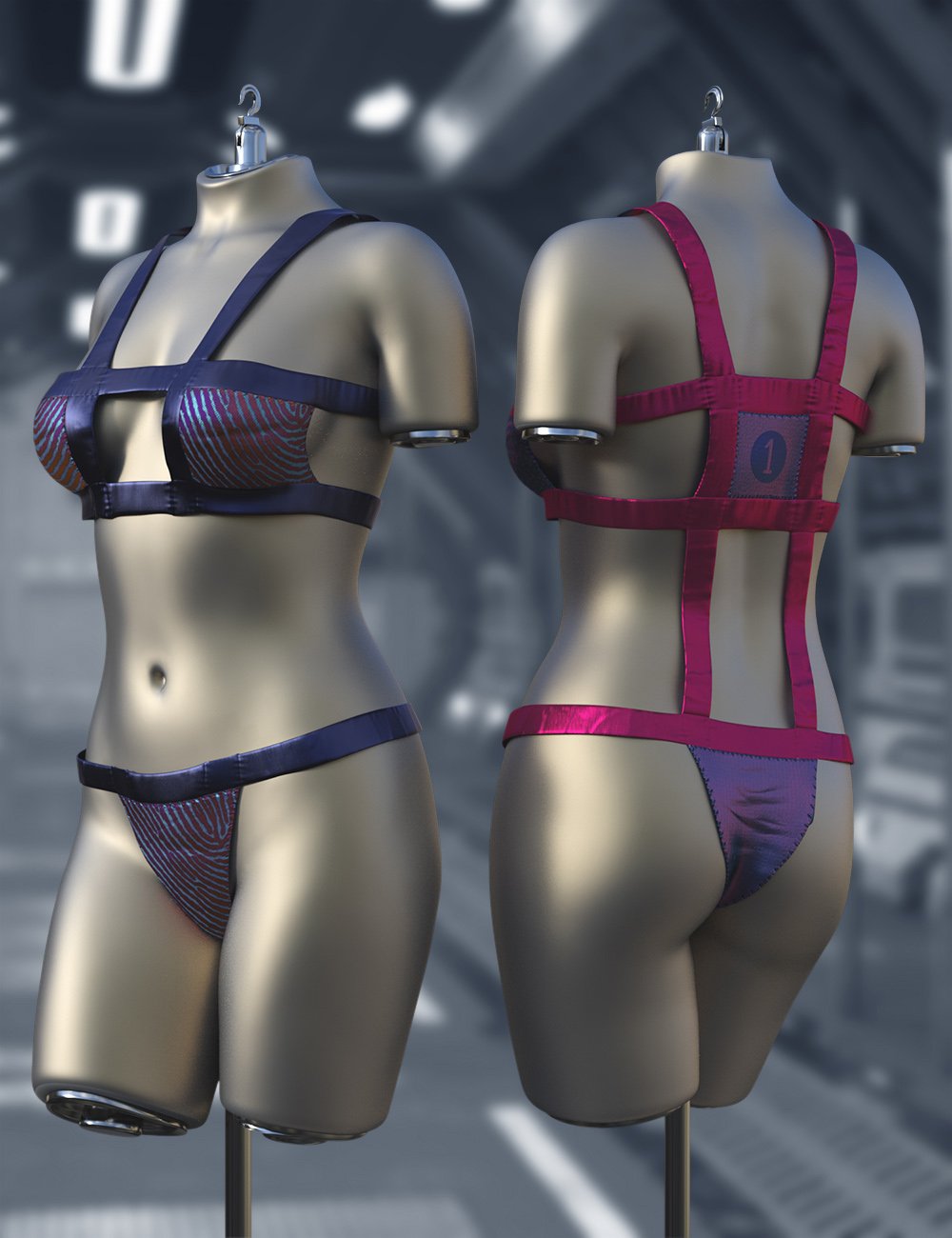 Drax Swimsuit for Genesis 9 and 8.1 Female by: ForbiddenWhispersLyrra Madril, 3D Models by Daz 3D