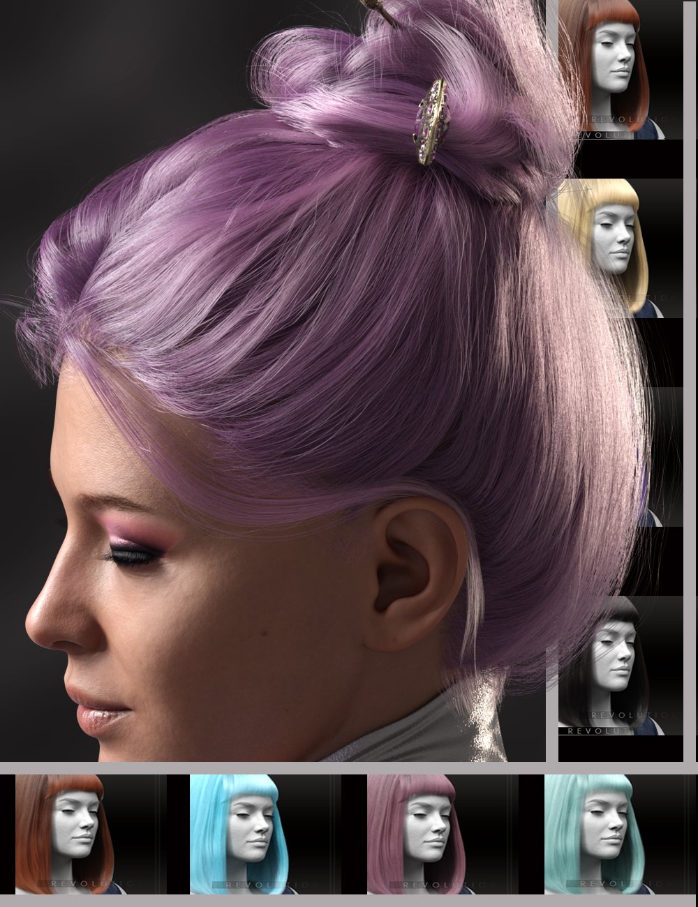 Revolution - Omni Shader Presets For Strand Based Hairs by: chevybabe25, 3D Models by Daz 3D