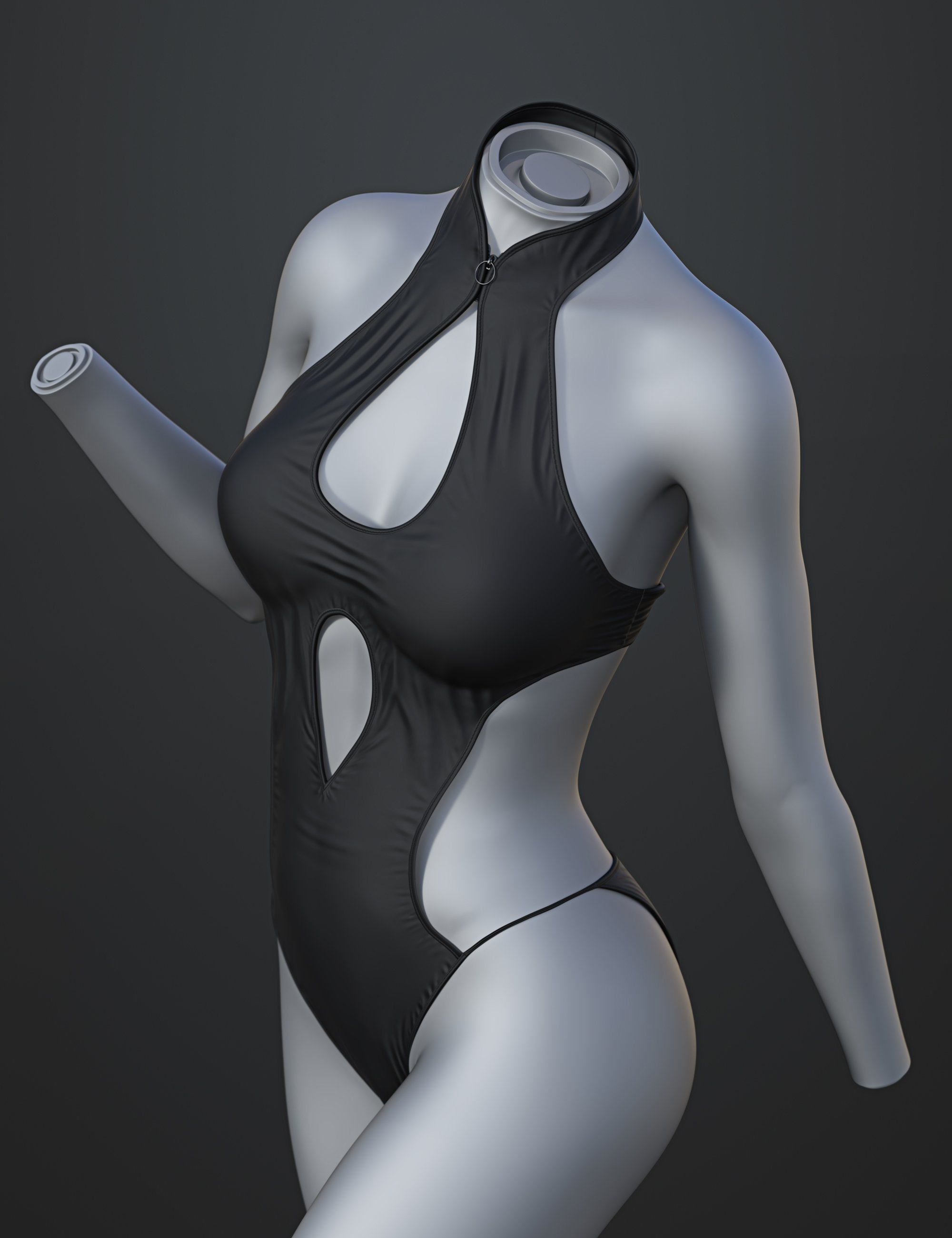 dForce SU Hollow Swimsuit for Genesis 9, 8.1, and 8 Female by: Sue Yee, 3D Models by Daz 3D