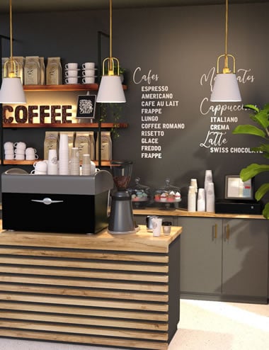 Mini Scenes Coffee Shop | Daz 3D