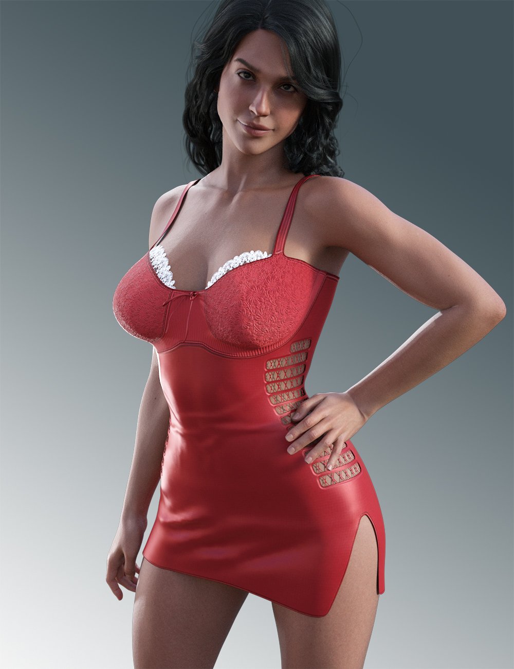 dForce Elegant Short Dress for Genesis 9 by: Meshitup, 3D Models by Daz 3D